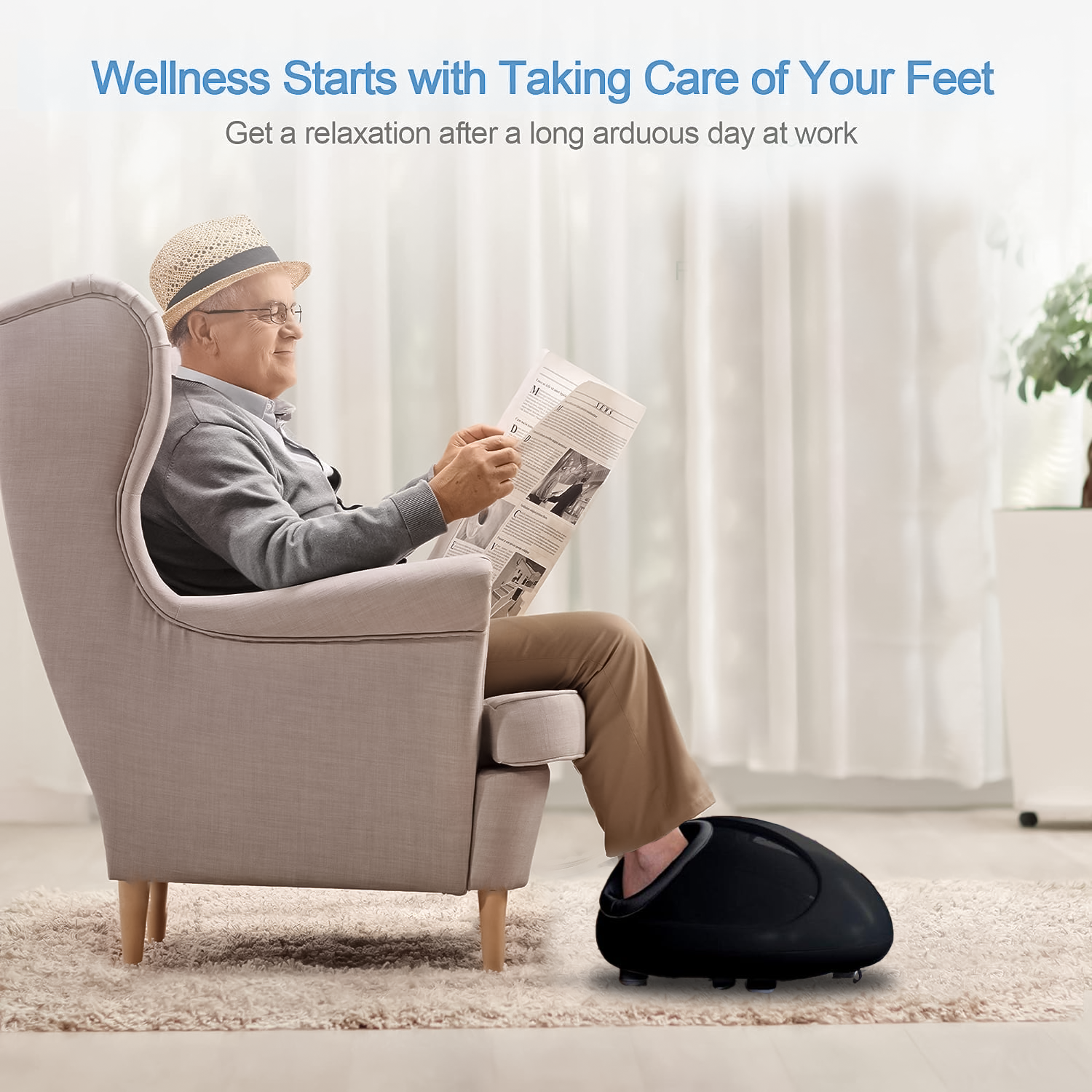 Heated foot massager for tired and sore feet