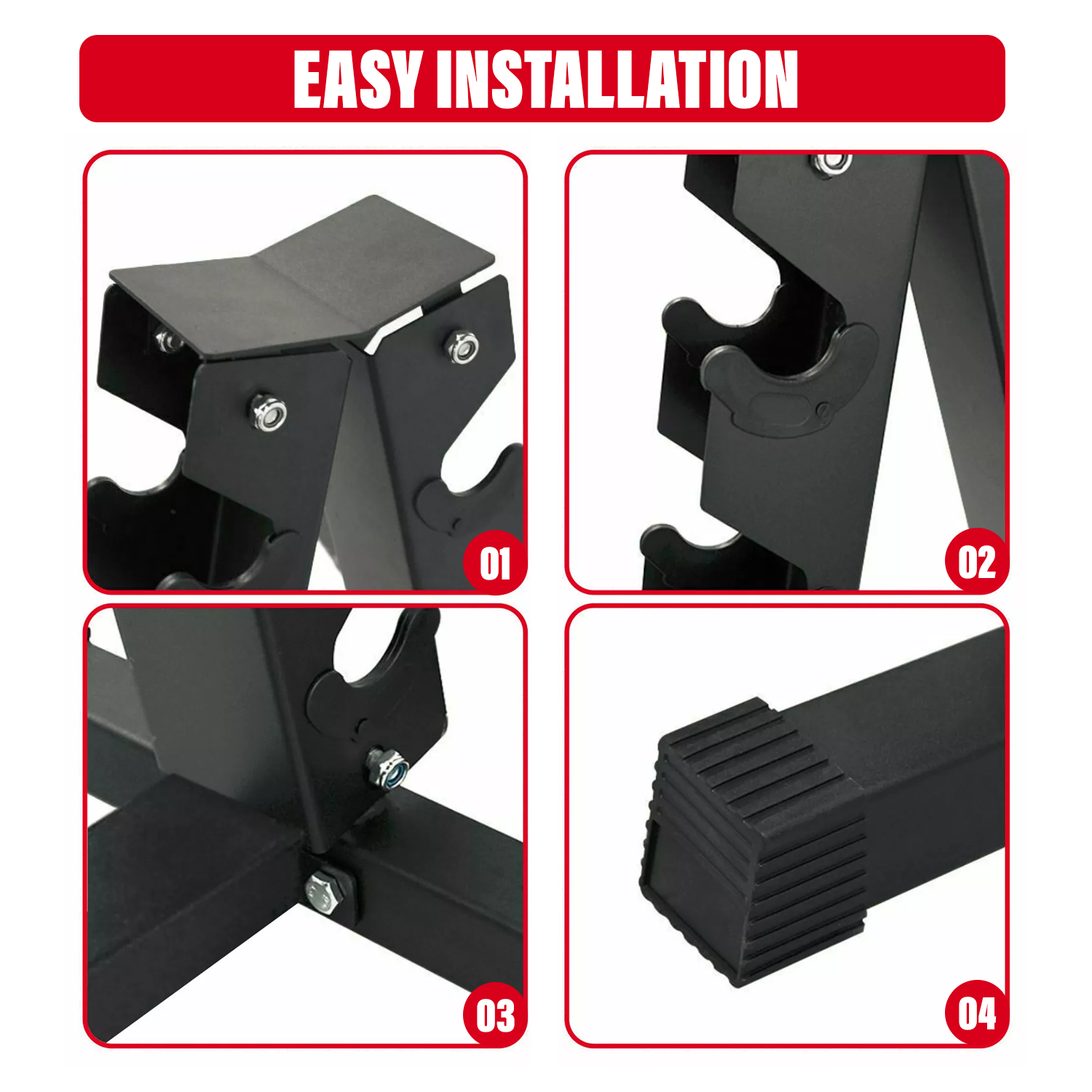 Heavy-duty metal dumbbell holder stand