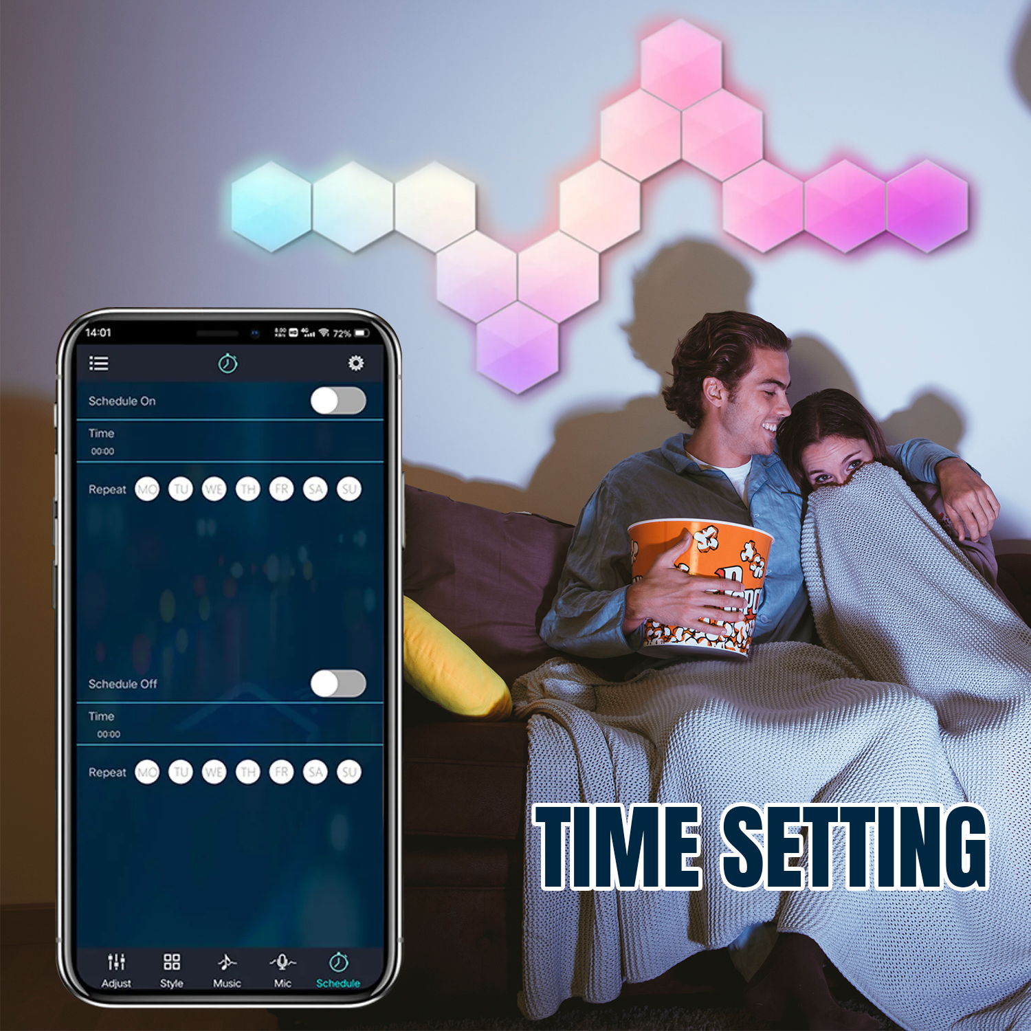 Hexagon wall lights for room decor