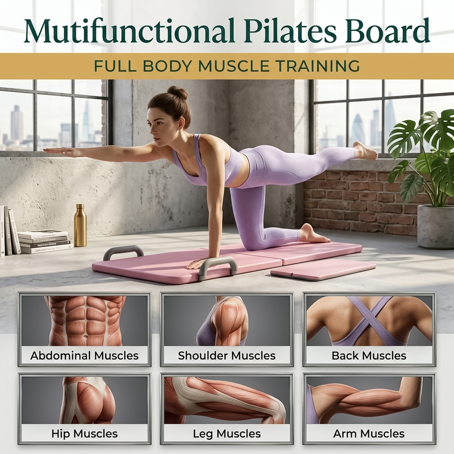 Home Pilates reformer machine for core exercises