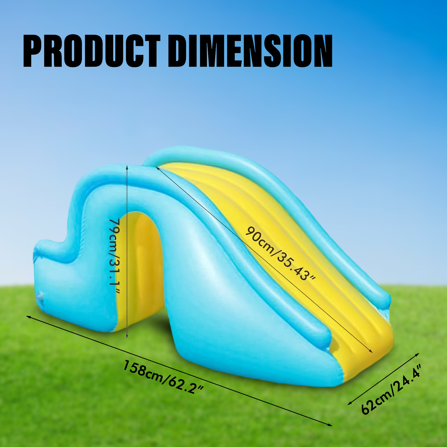 Inflatable pool slide for kids and toddlers
