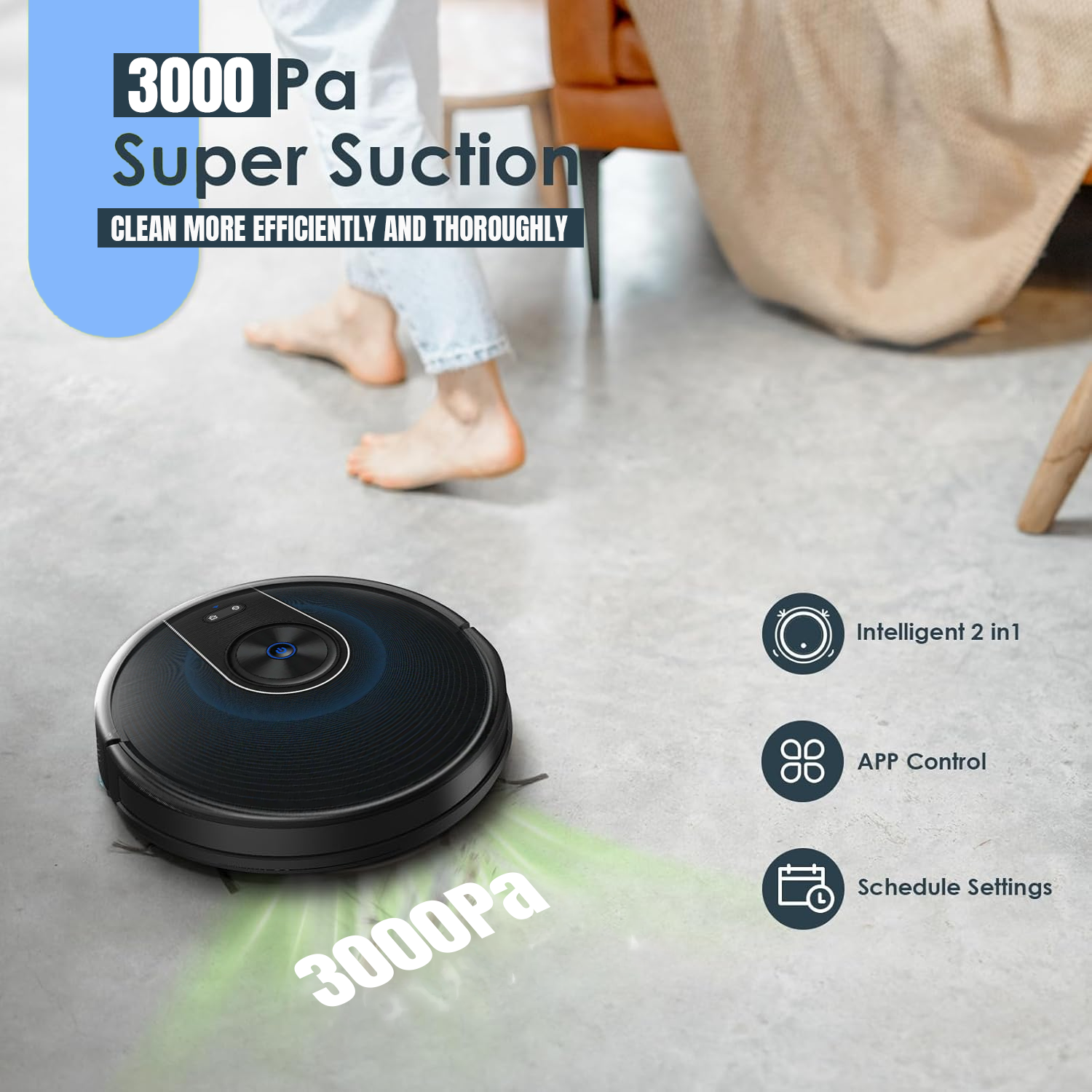 Intelligent robotic vacuum with obstacle detection