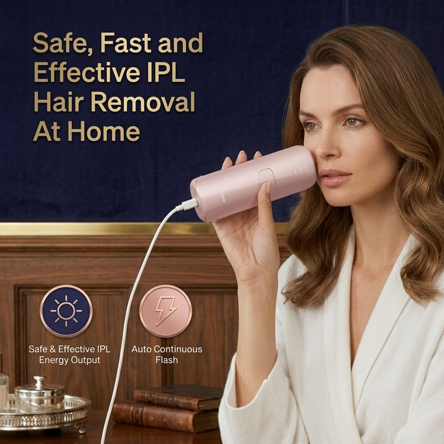 Intense pulsed light hair removal handset