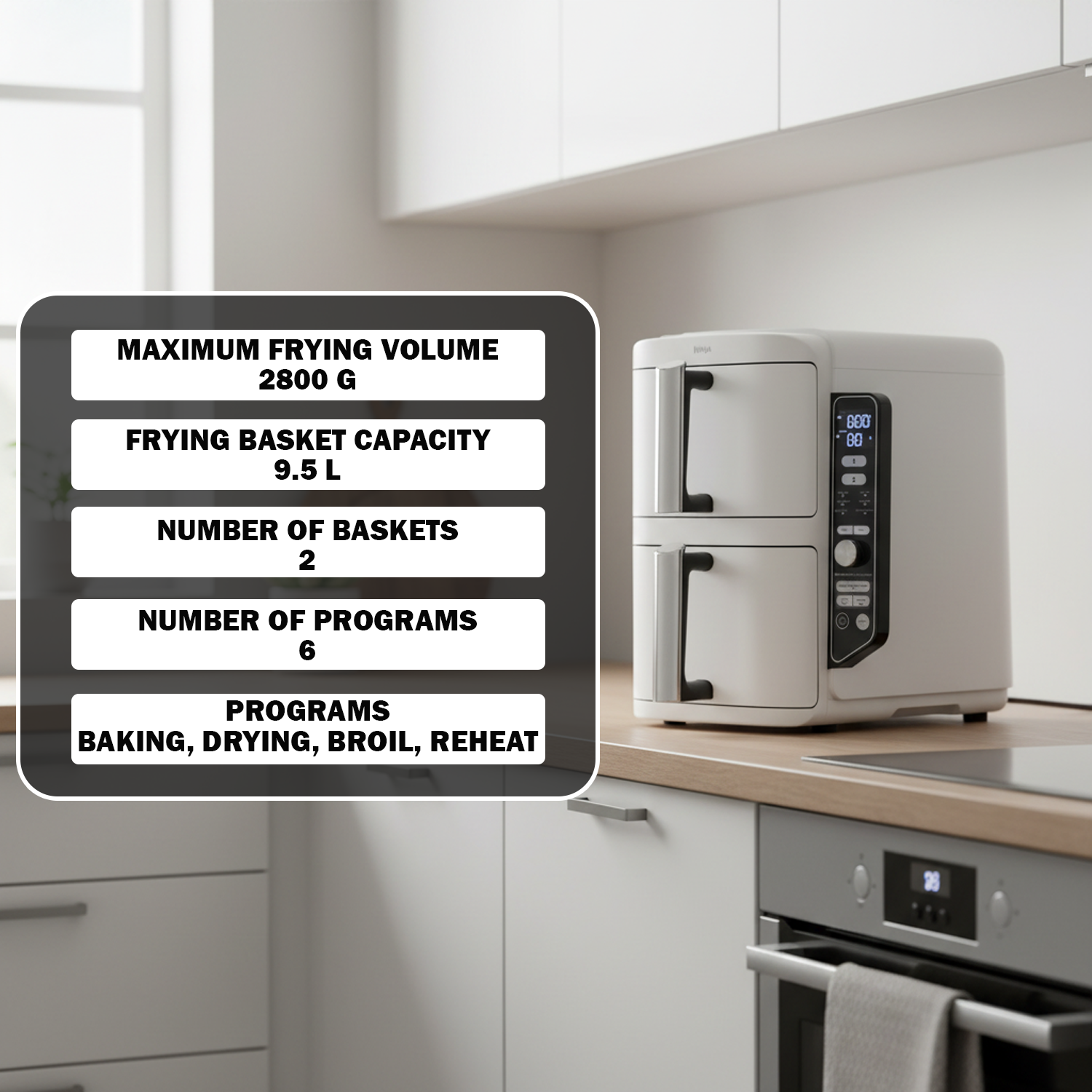 Large air fryer for family cooking