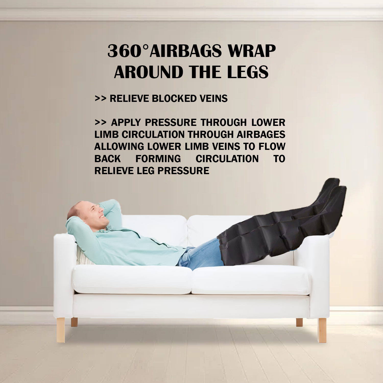 Leg compression boots for circulation and recovery