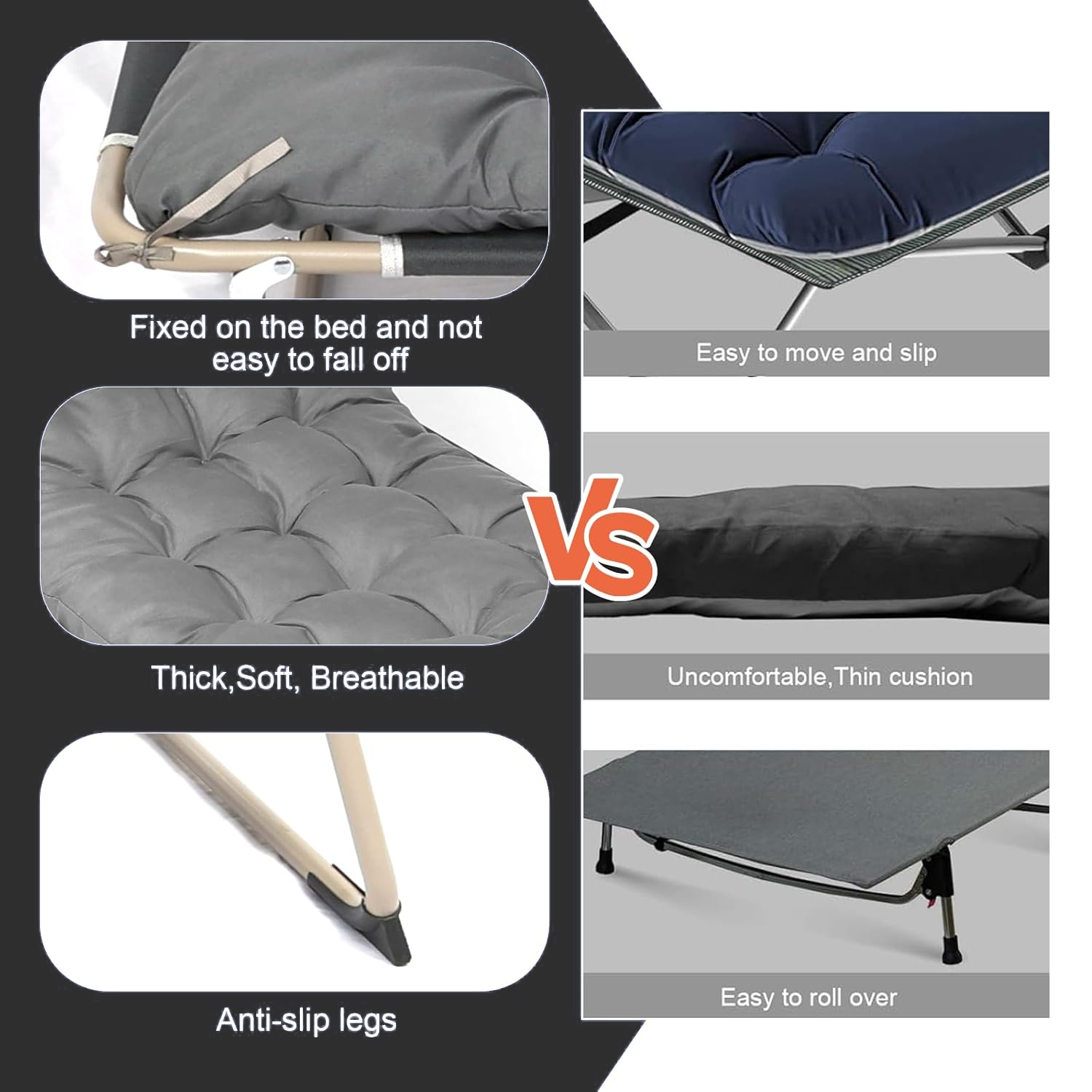 Lightweight camping sun lounger with foldable frame
