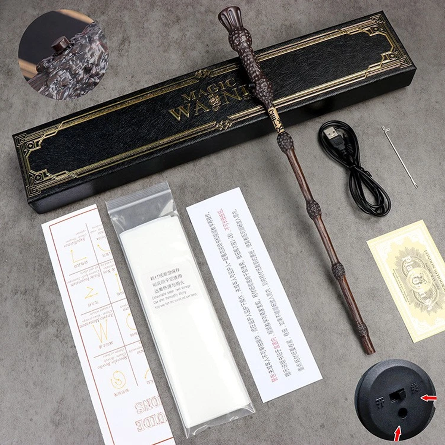 Magic wand that shoots flames safely