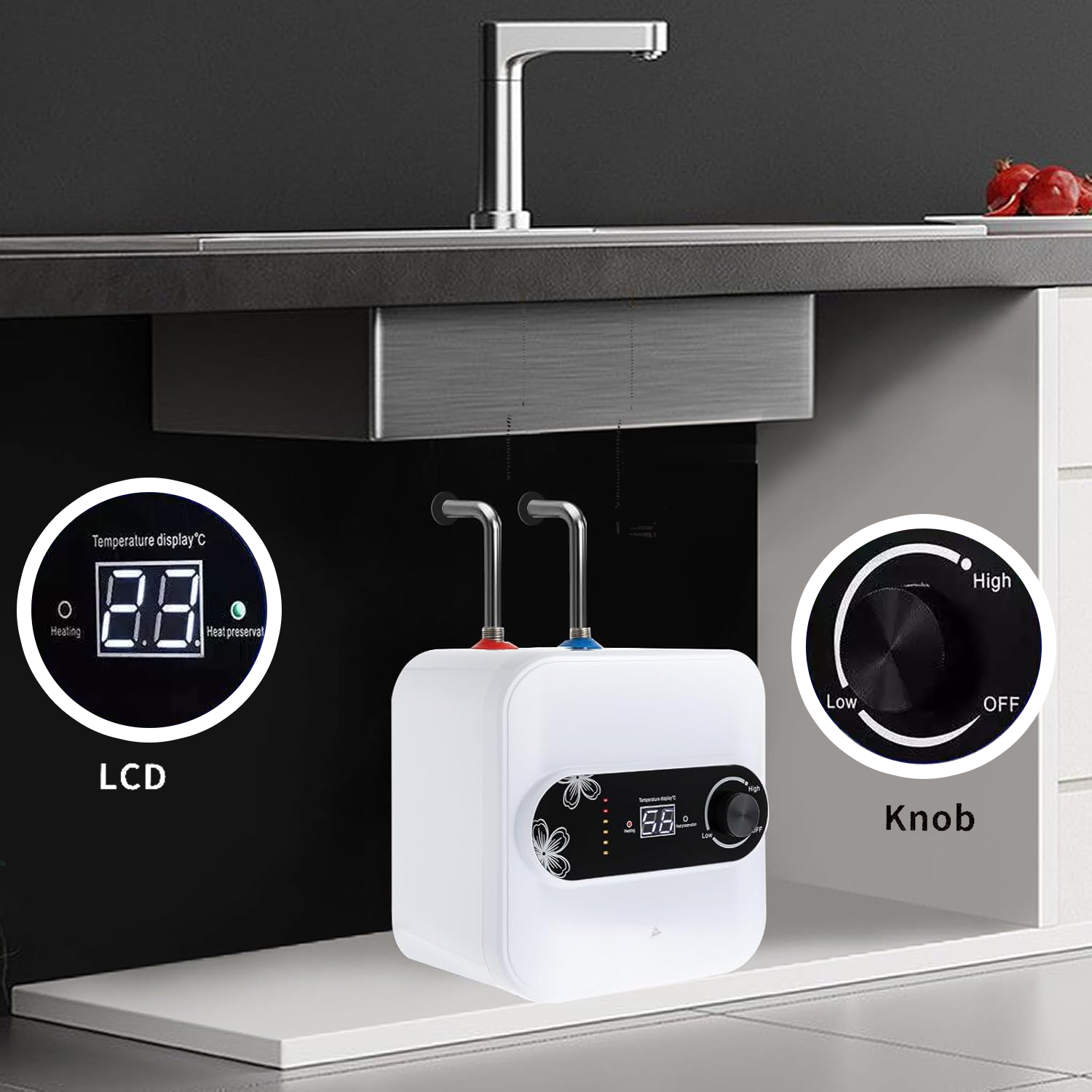 Mini water heater for kitchen sink