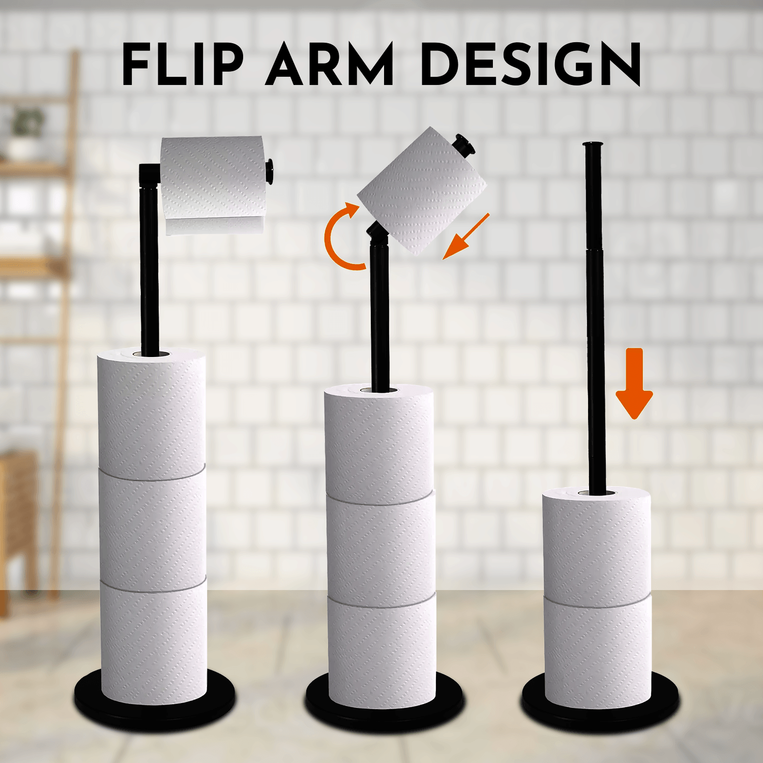 Modern standing toilet paper holder