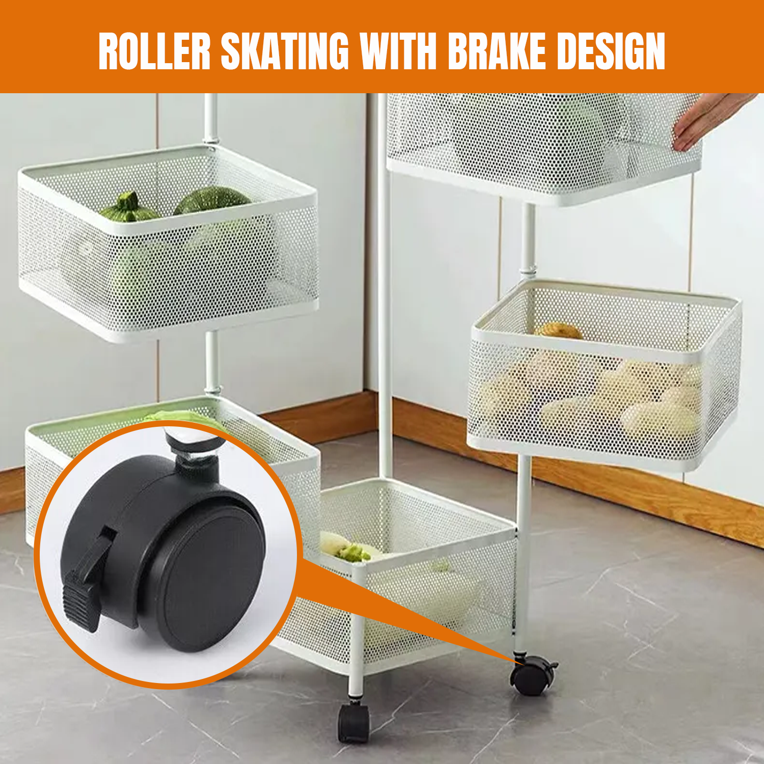 Multi-tier rack for fruits and vegetables