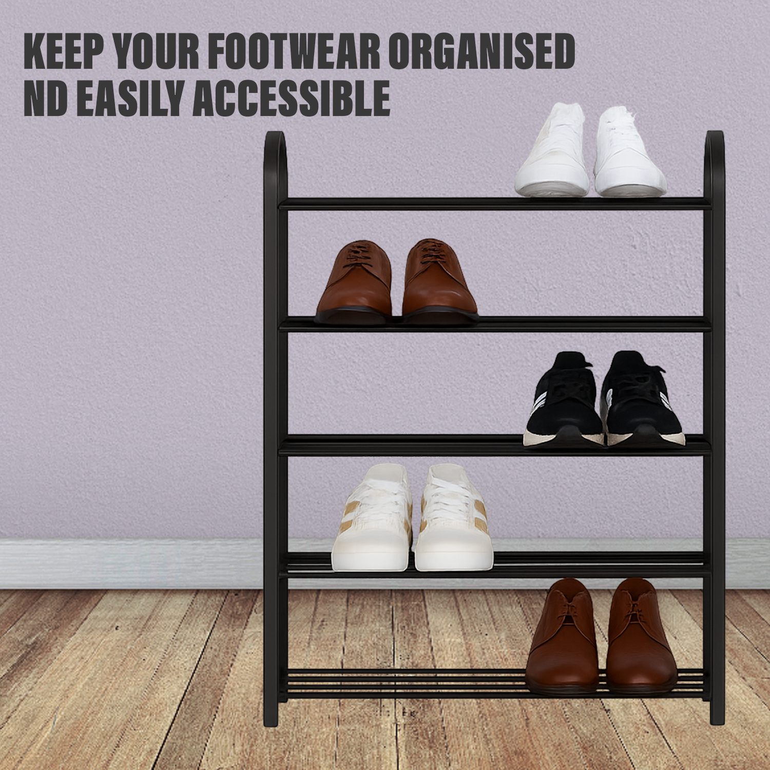 Multi-tier shoe organizer for closet