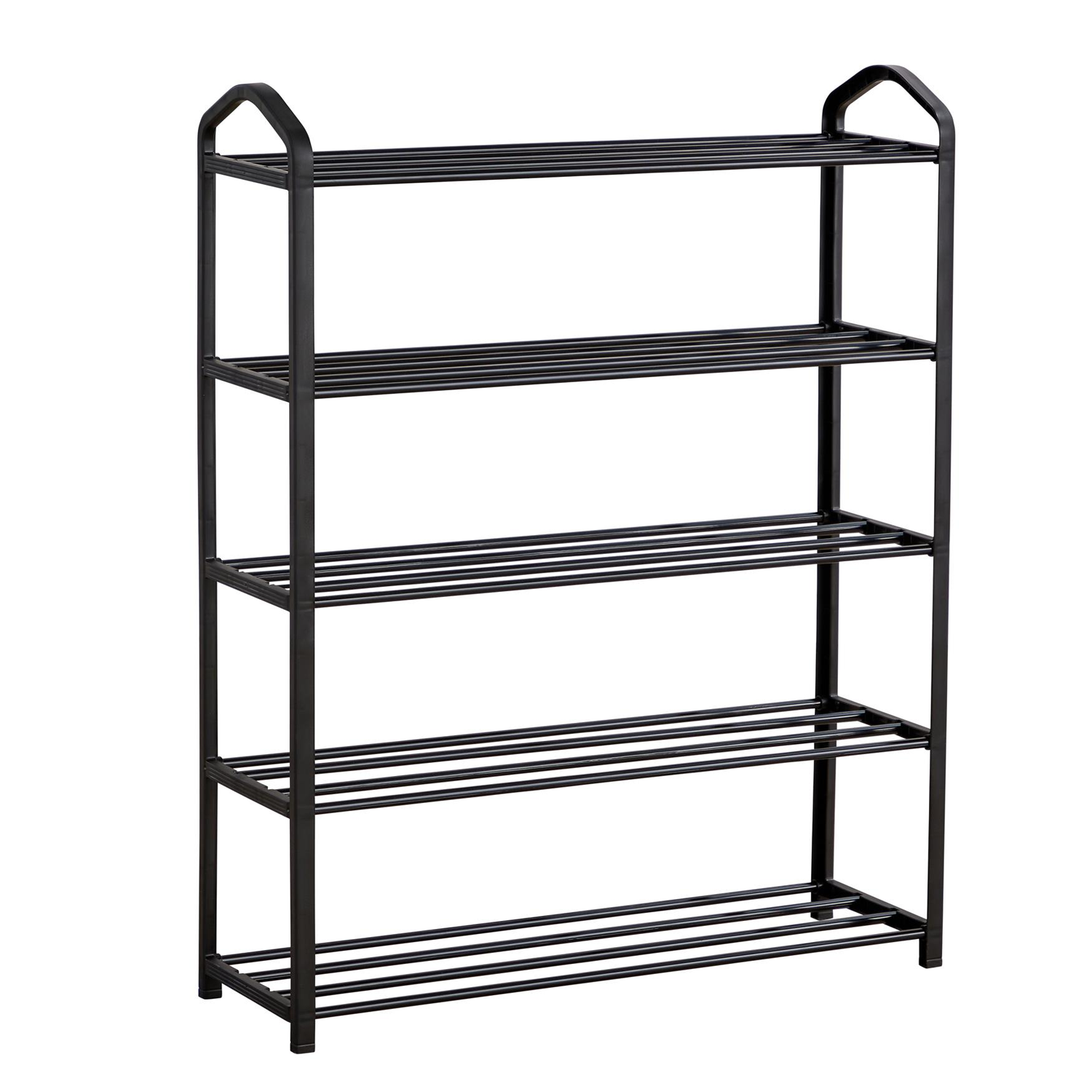 Multi-tier shoe storage rack for hallway