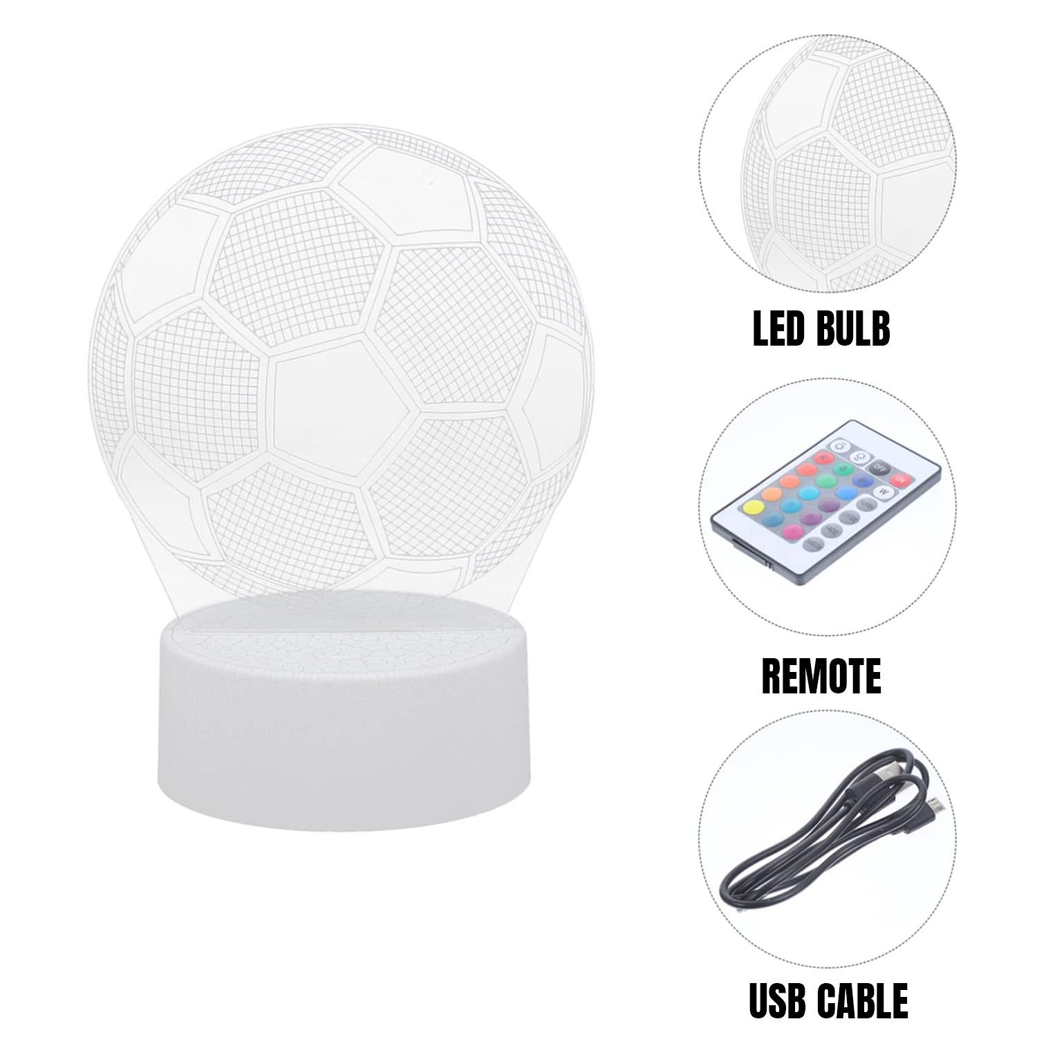 Multicolor 3D illusion table lamp