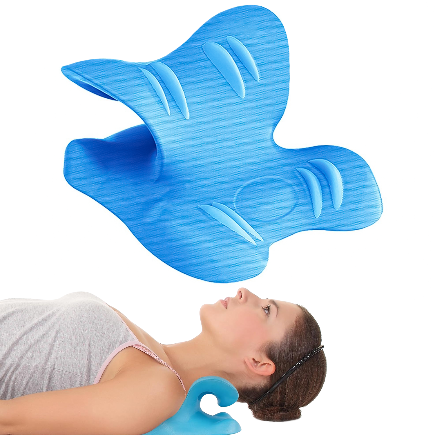 Neck Stretcher - Neck Traction Pillow Original Cloud Shape Neck Stretcher Cervical Pain Relief UK
