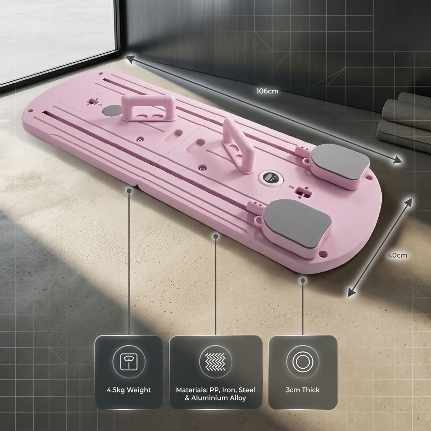 Pilates exercise board for beginners and advanced users