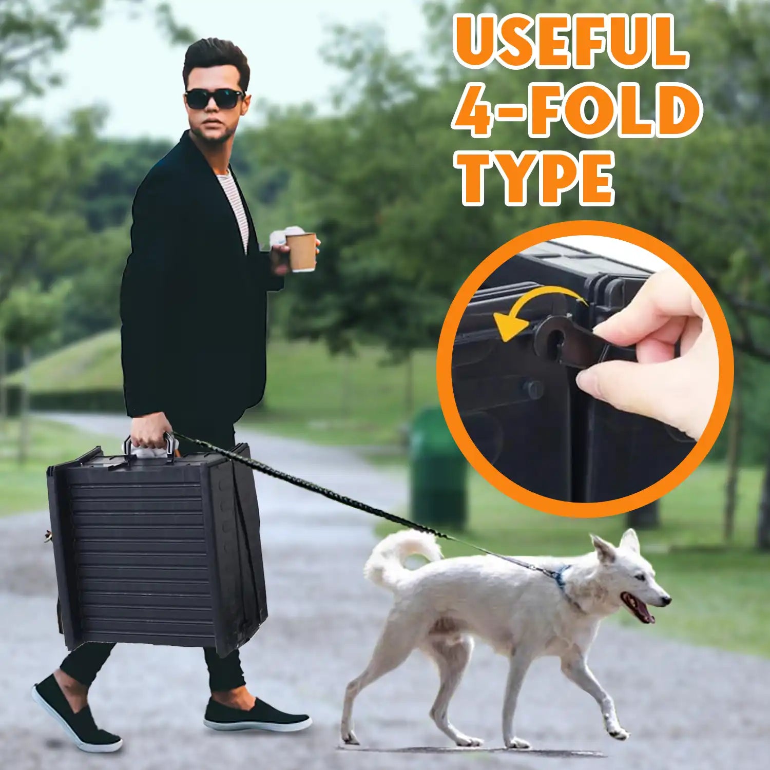 Portable folding pet ramp for easy vehicle access