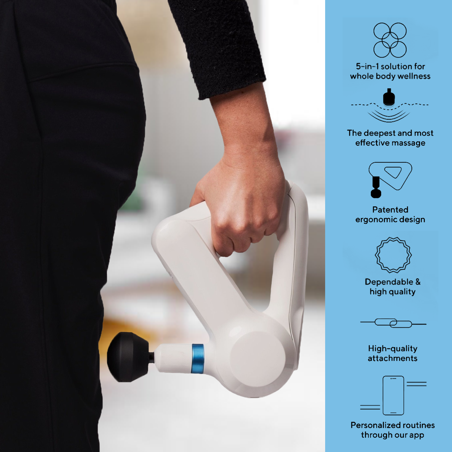 Portable massage gun with multiple heads