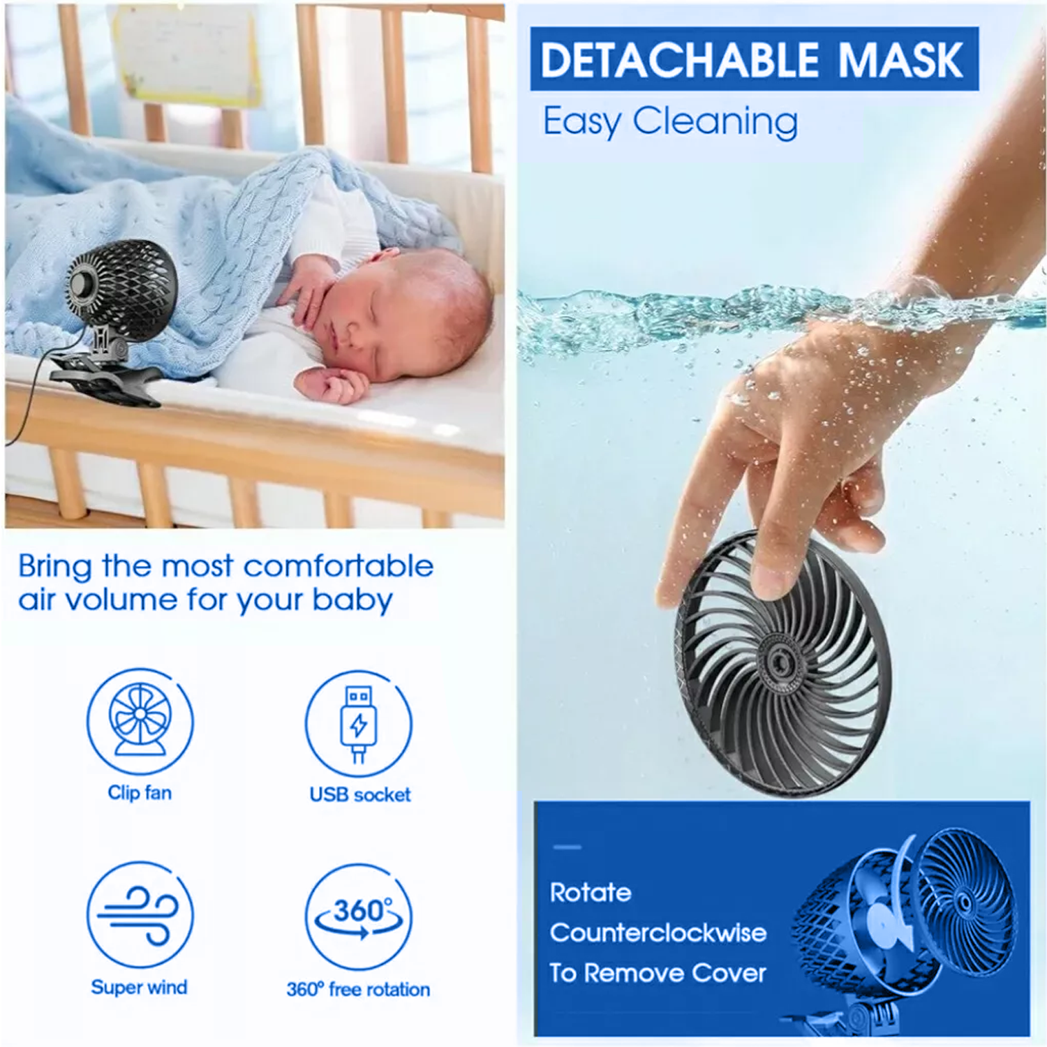 Portable mini USB desk fan with adjustable speed