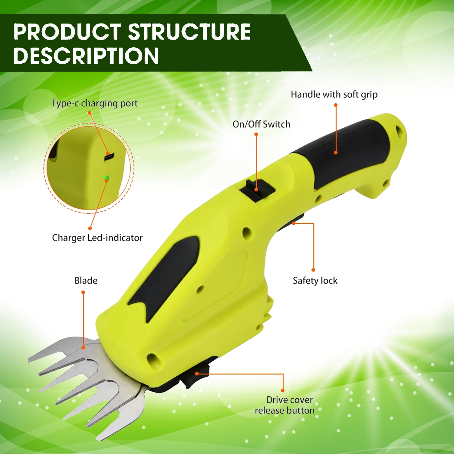 Powerful hedge cutter for landscaping