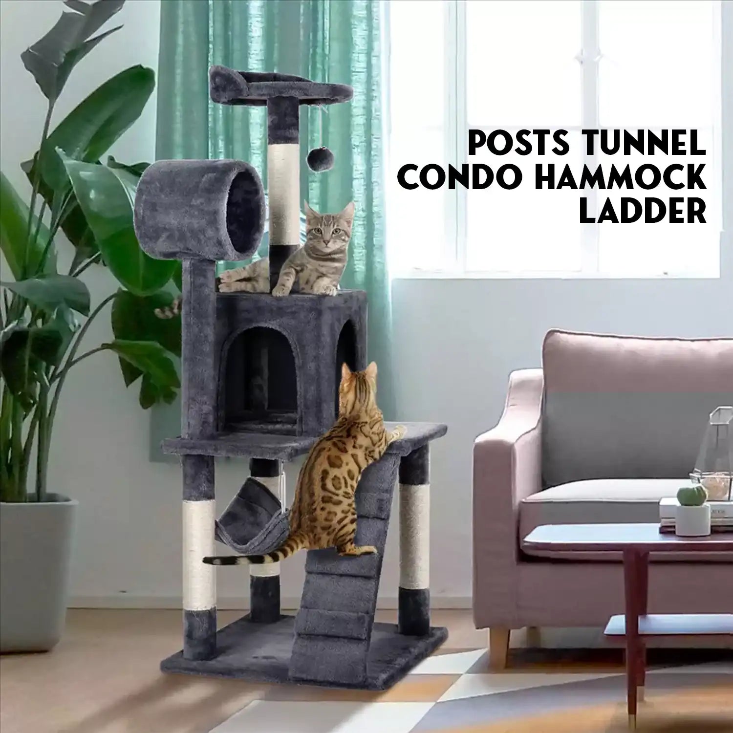 Premium cat tree with sisal scratching post