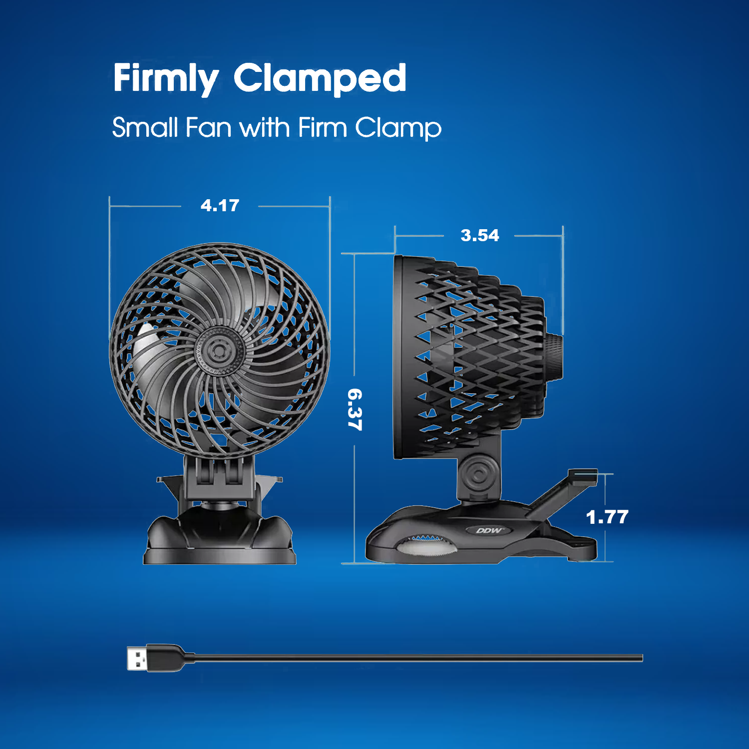 Quiet USB-powered mini desk fan