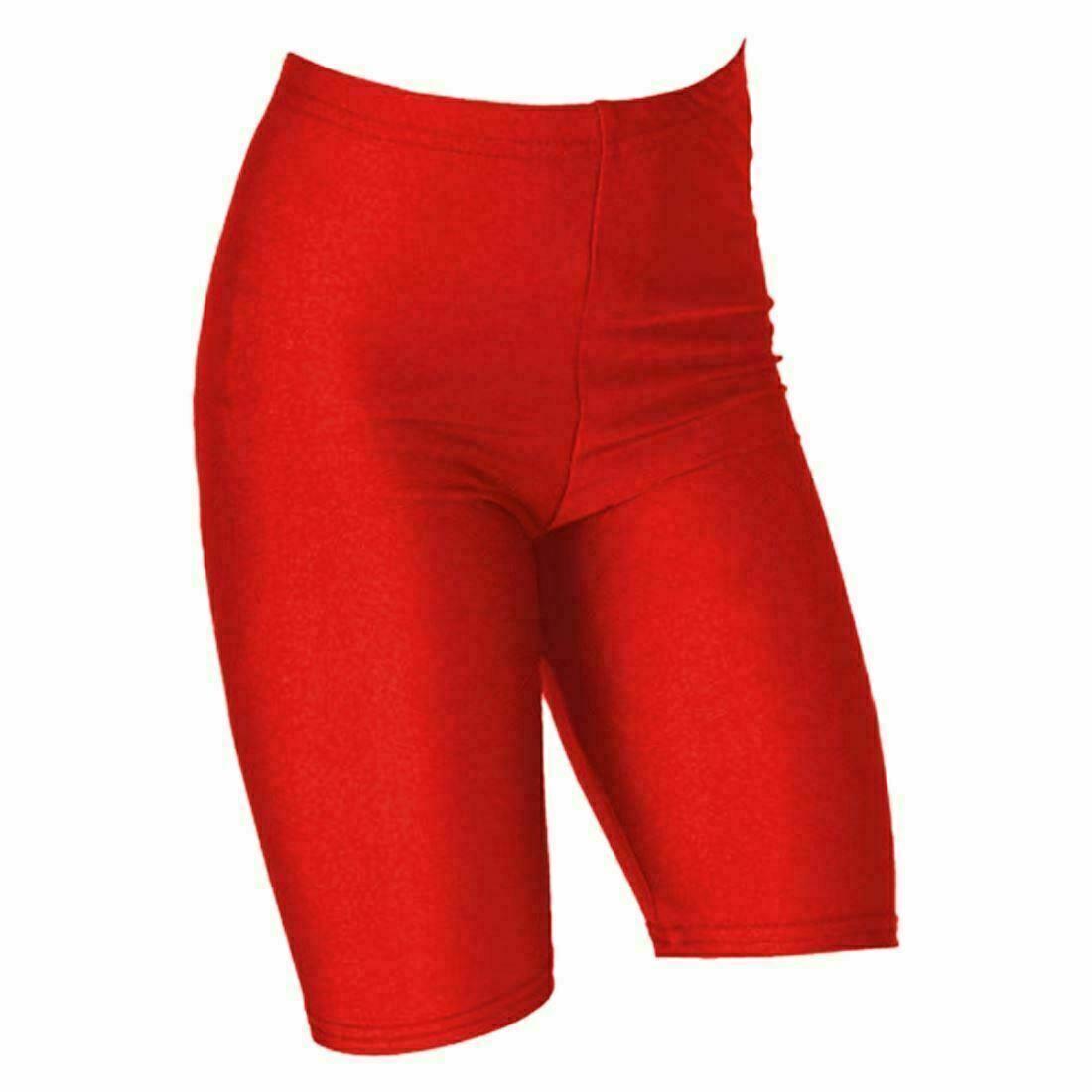 Red High Waisted Cycling Shorts