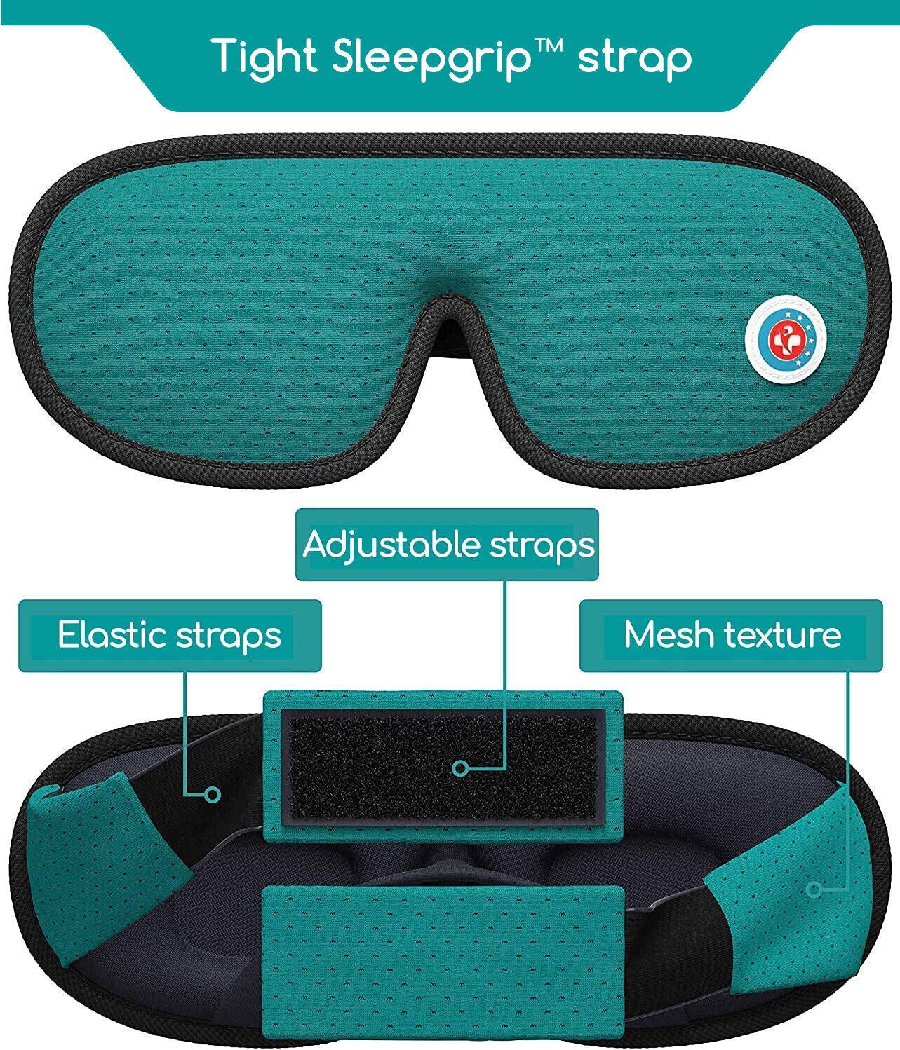Sleeping Eye Mask - 3D Blackout, Ear Plugs, Clip, Bag