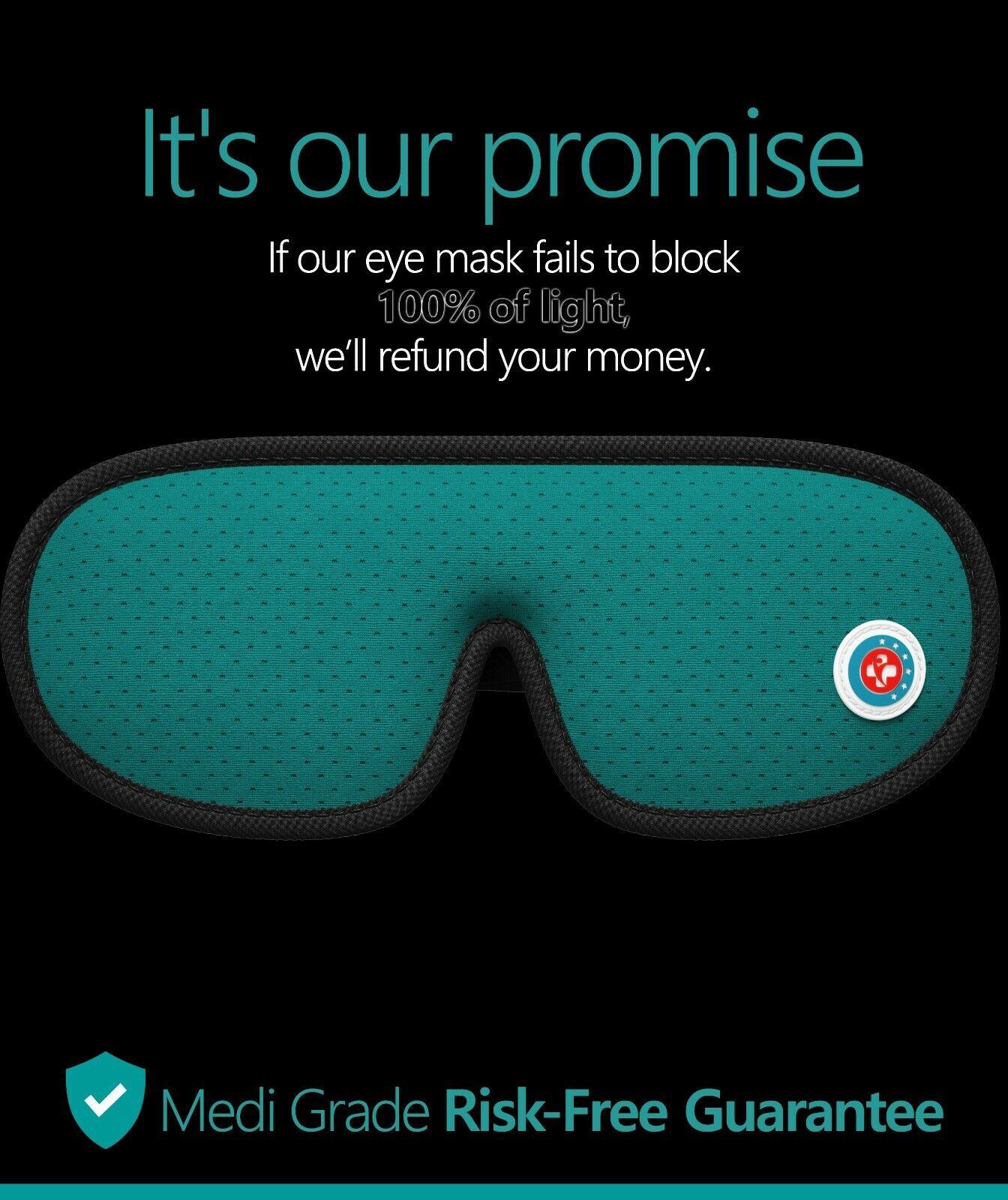Sleeping Eye Mask - 3D Blackout, Ear Plugs, Clip, Bag