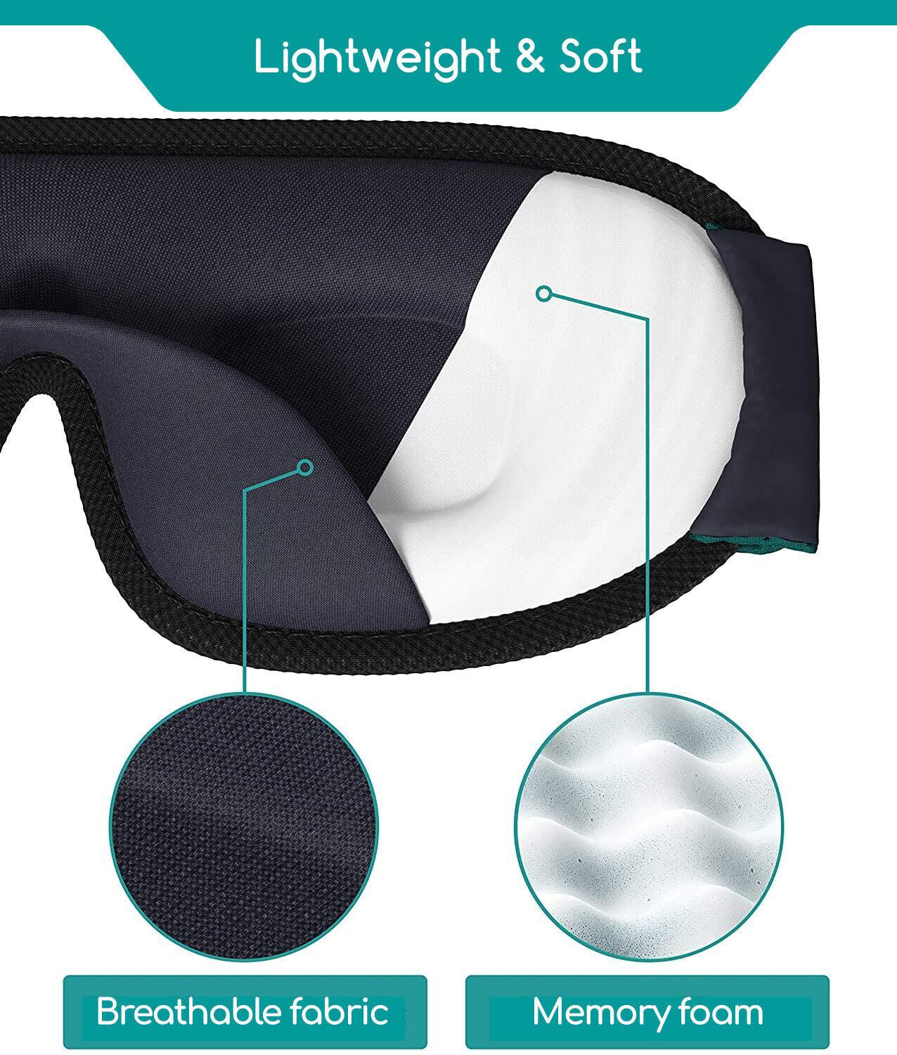 Sleeping Eye Mask - 3D Blackout, Ear Plugs, Clip, Bag
