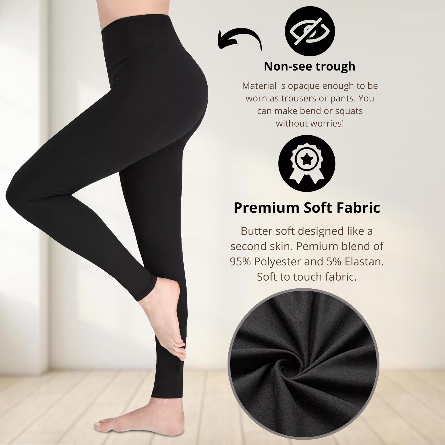 Slim fit high waist leggings for casual wear