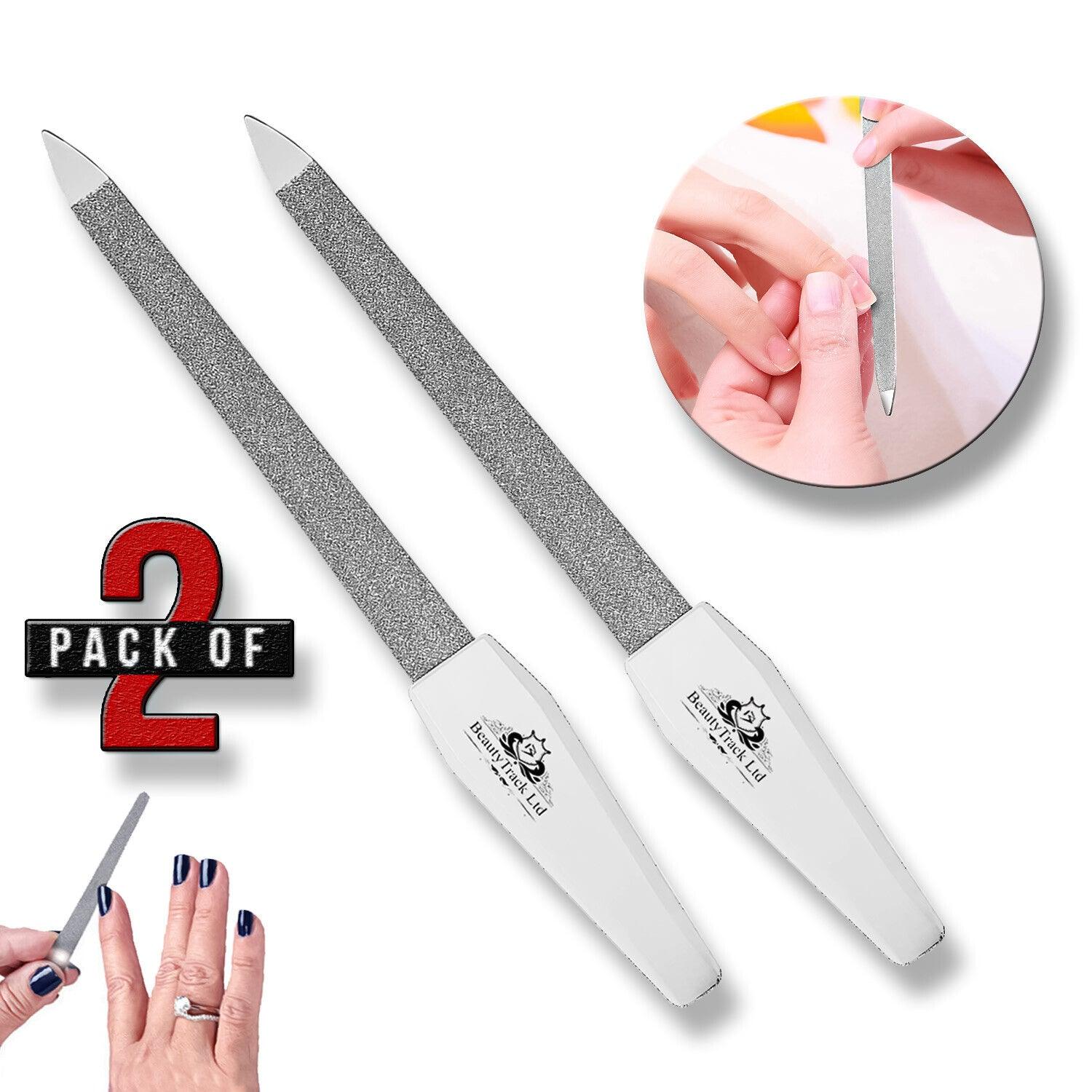 Metal File for Nails - 5" Diamond Dusted Coarse Nail Files Manicure Pedicure Tool