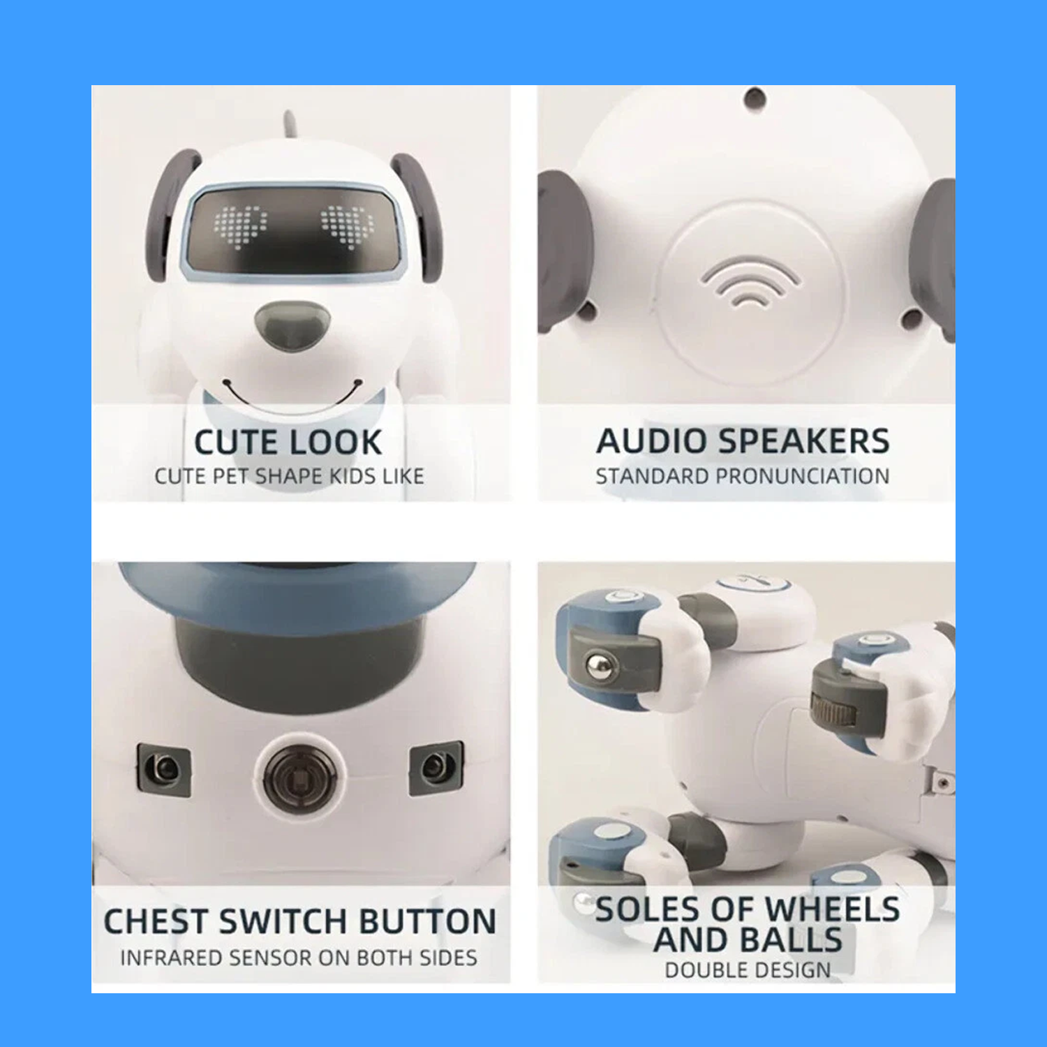 Smart robot dog toy with barking and movement