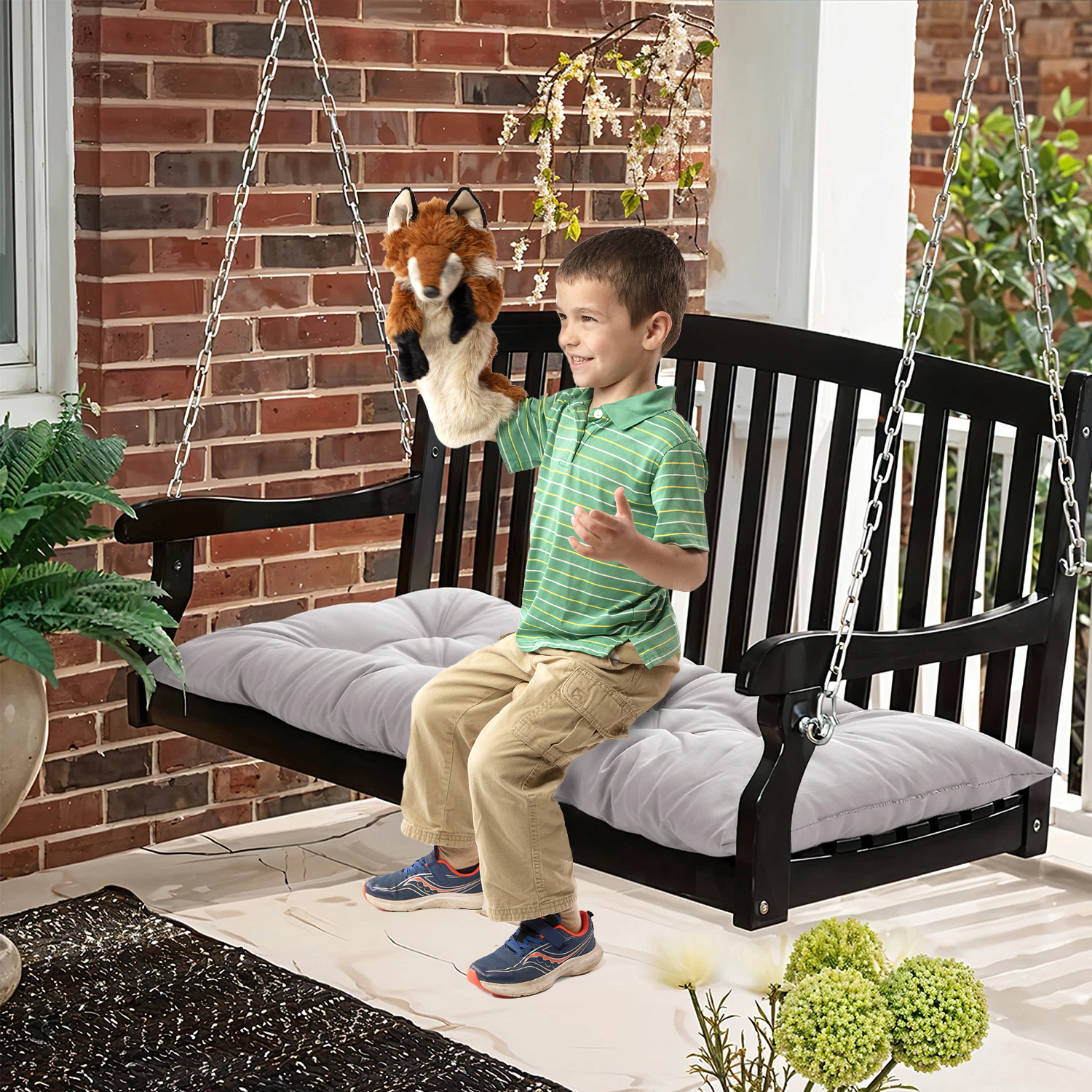 Soft and cozy bench cushion for garden furniture