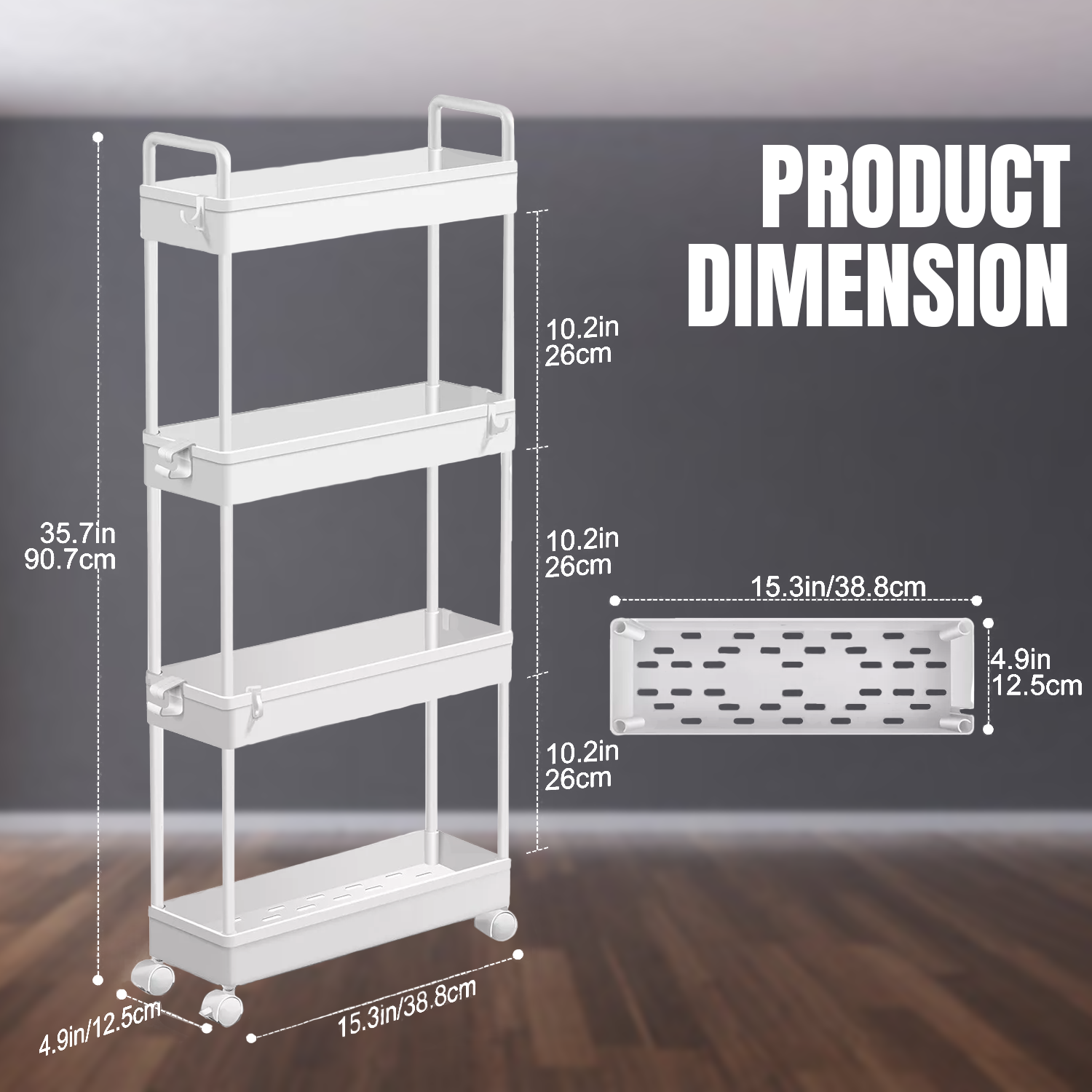 Space-saving kitchen trolley unit