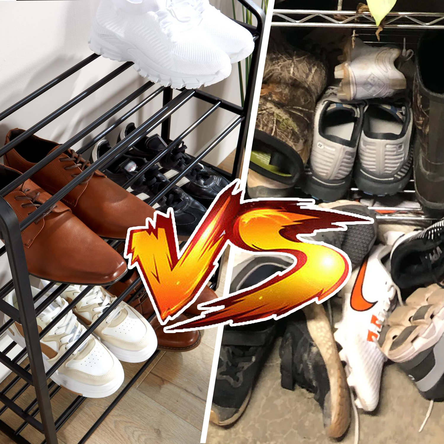 Space-saving shoe rack for small spaces