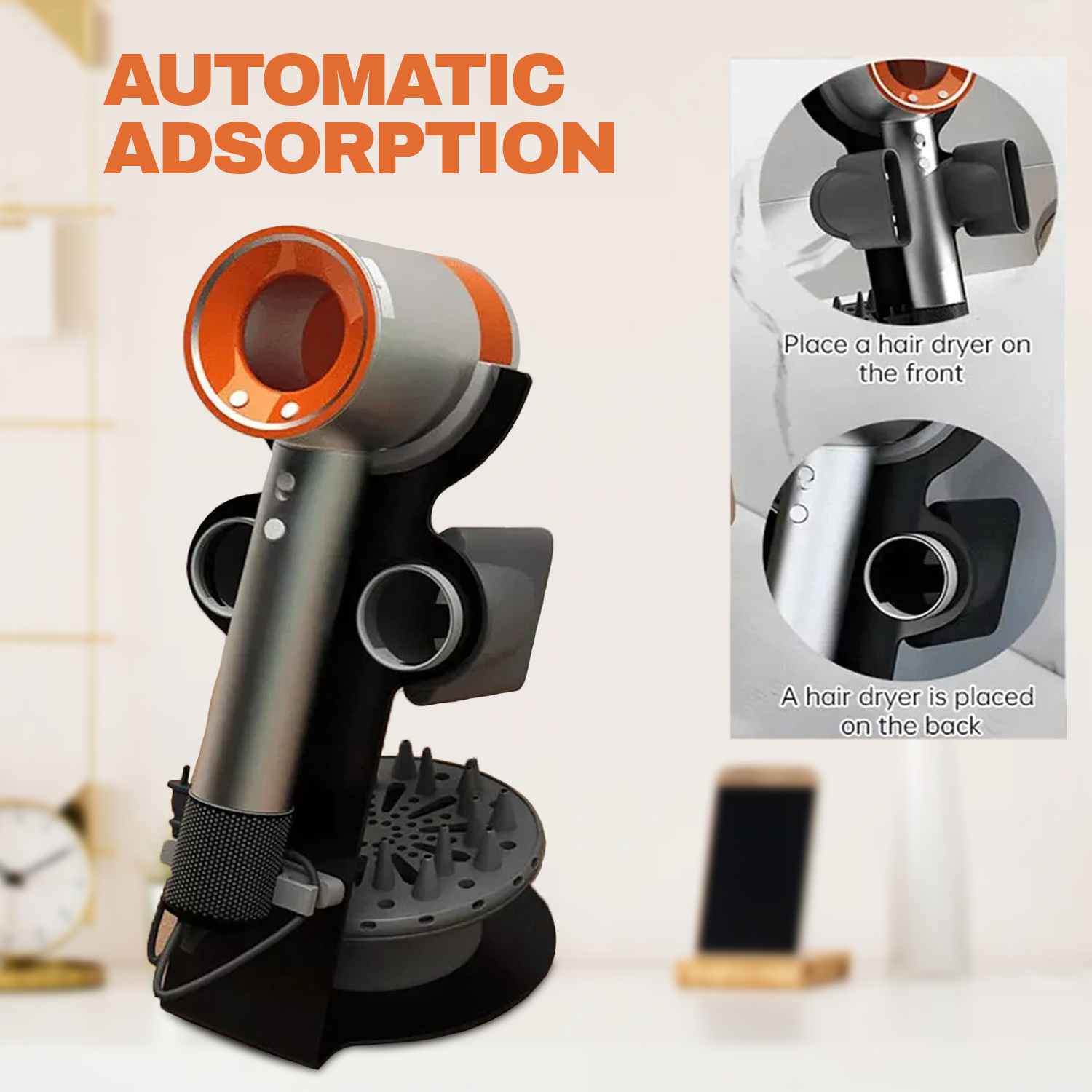 Stable and durable hair dryer stand for quick drying