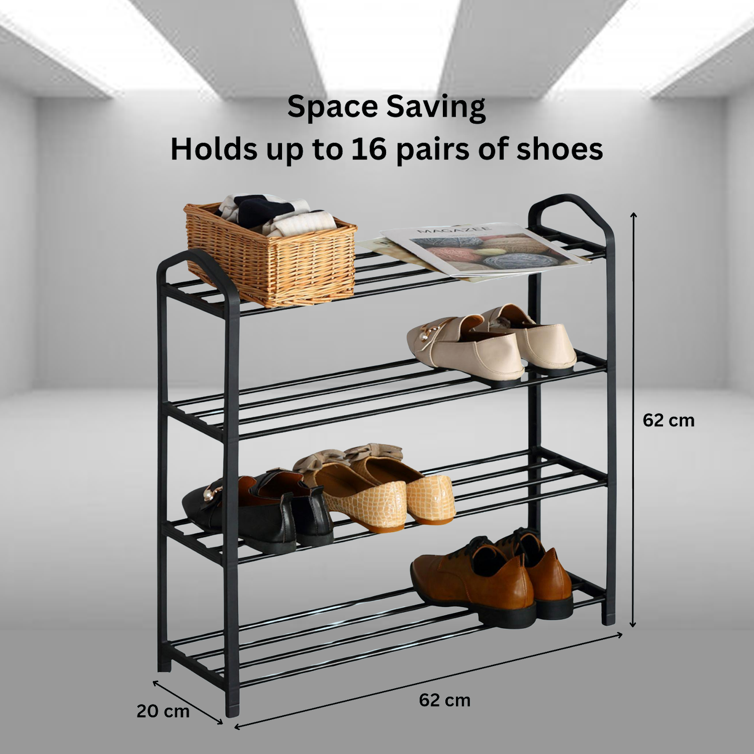 Stackable shoe storage stand for hallway