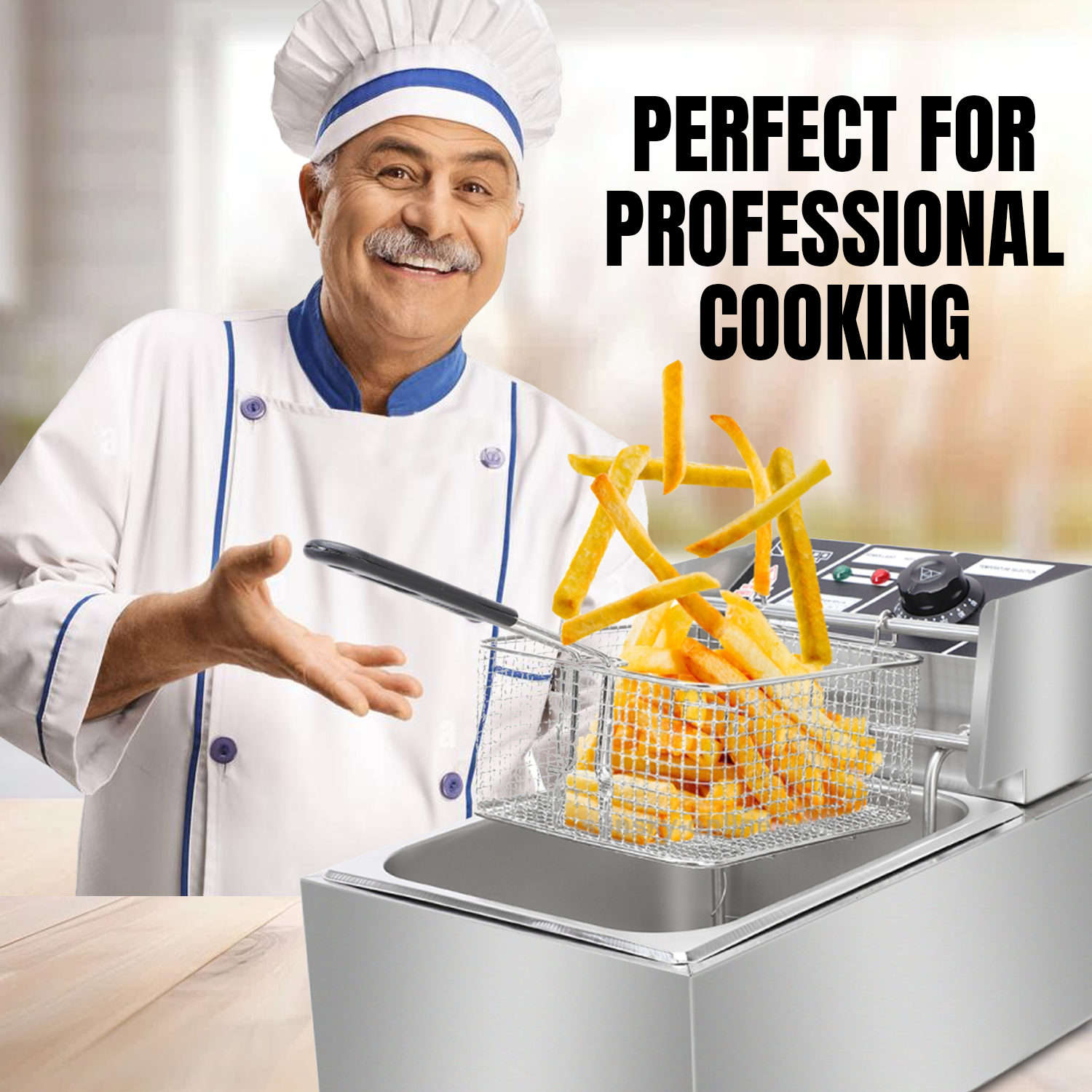 Stainless steel electric fryer for home kitchen