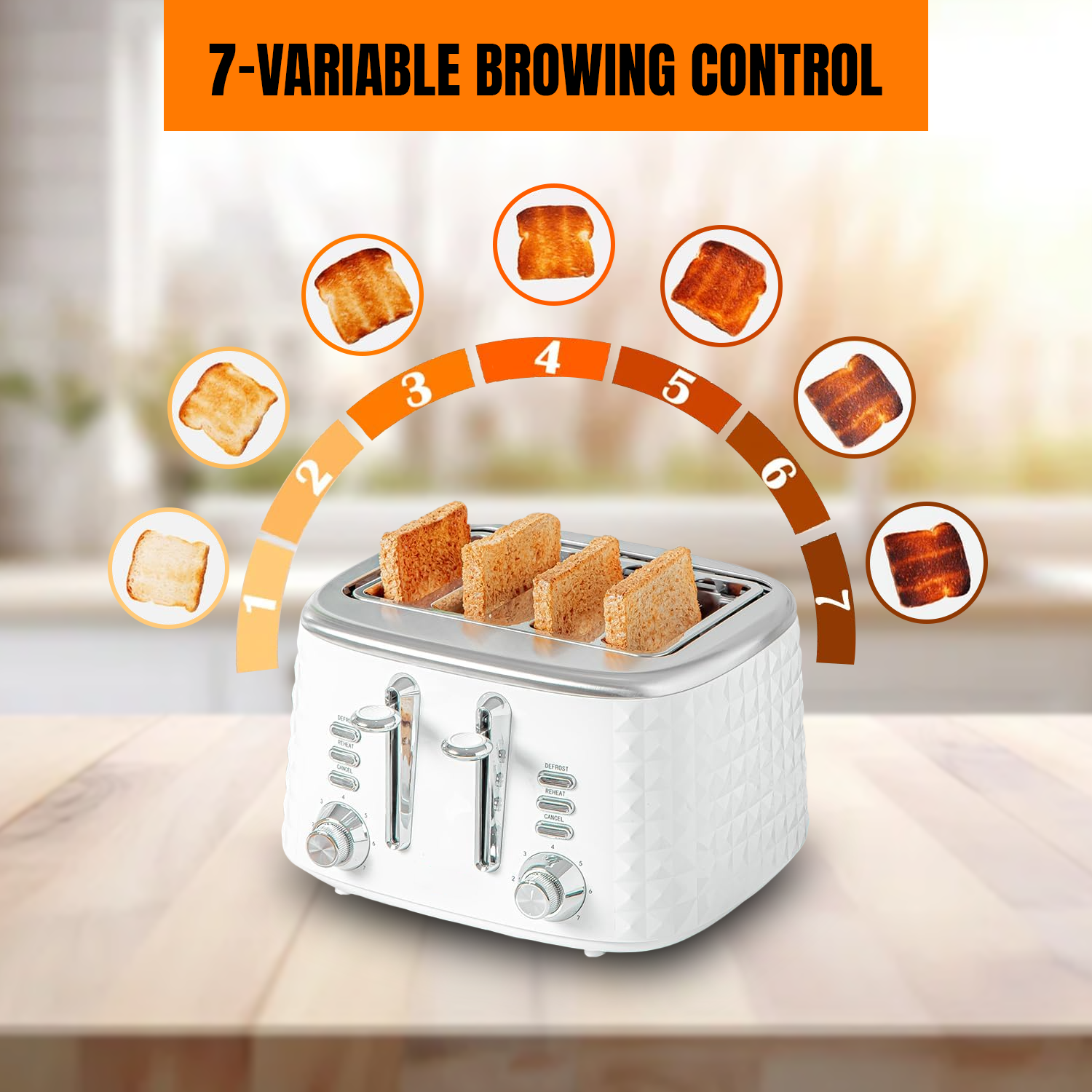 Stylish breakfast set with kettle and toaster