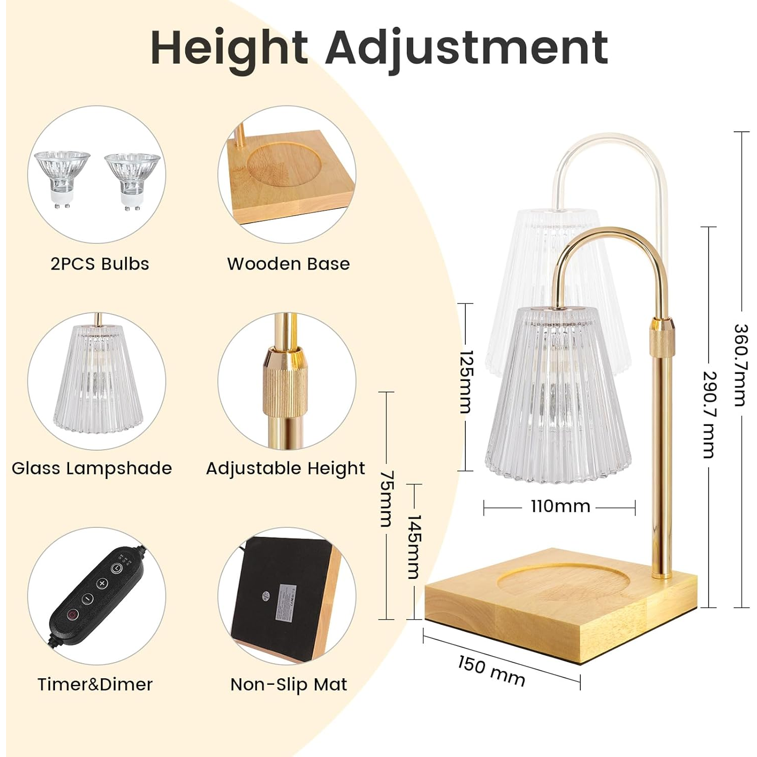 Tabletop candle lamp with timer