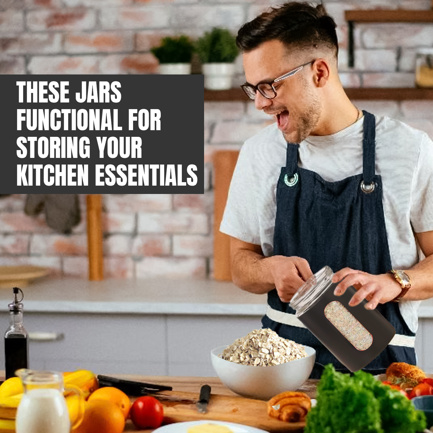 Tea coffee sugar jars for kitchen