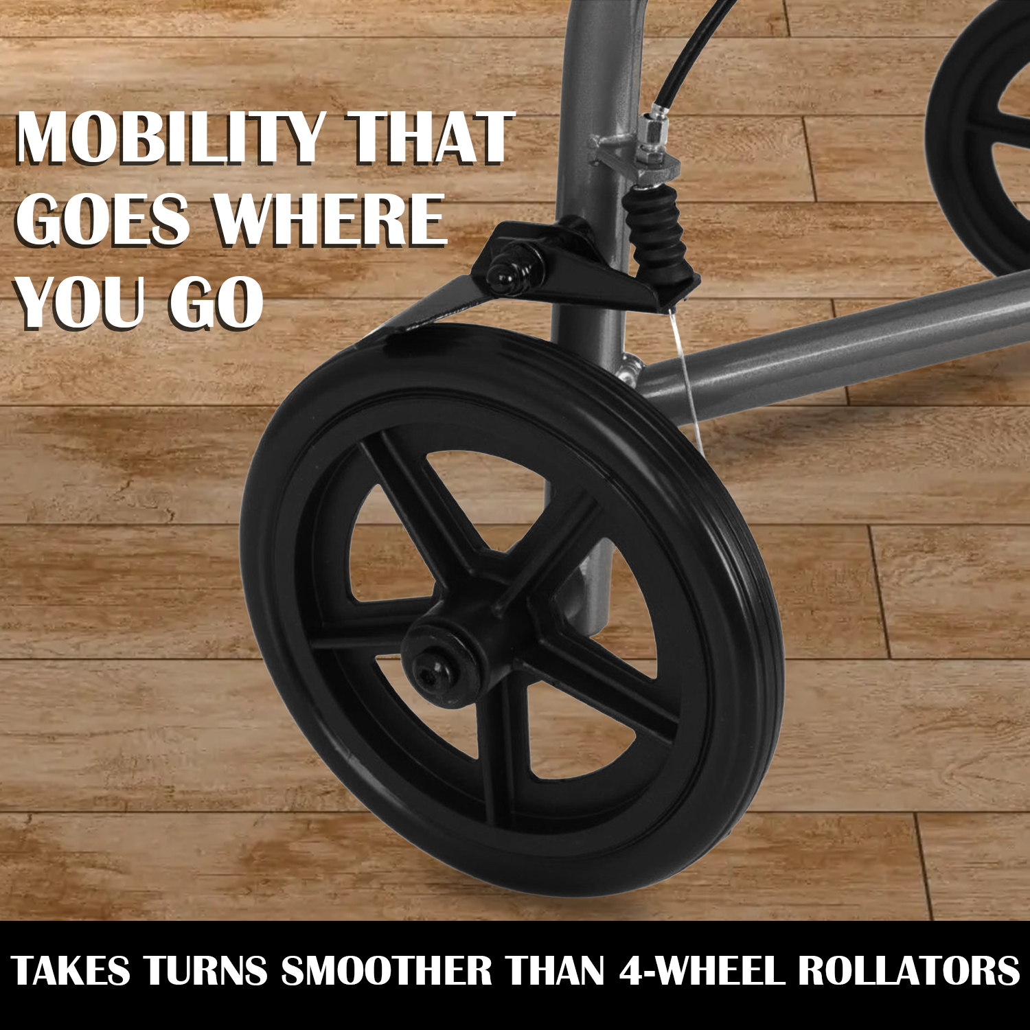 Tri-wheel rollator for elderly users