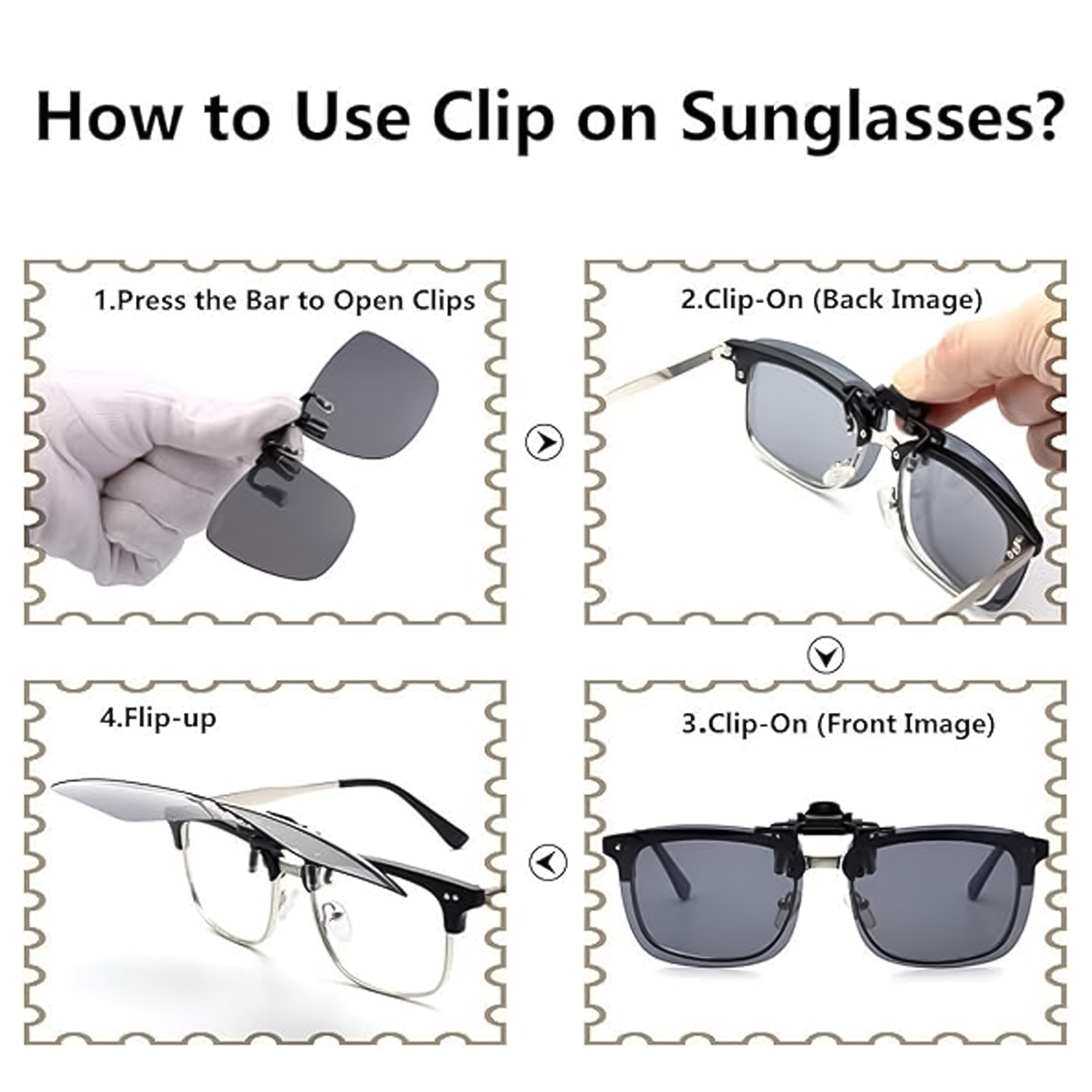 UV protection clip on lenses for glasses