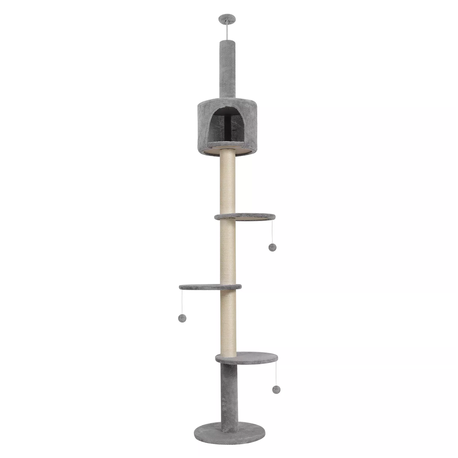 Vertical cat tower for large spaces and active cats