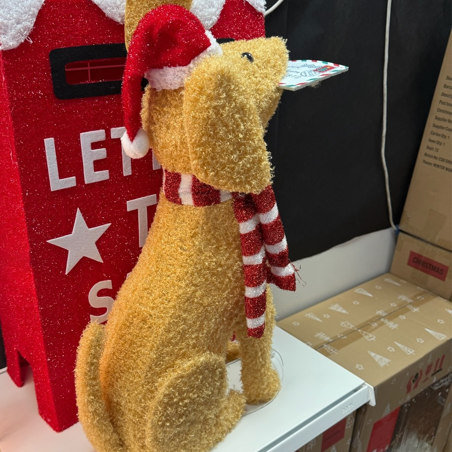 Vintage Christmas post box with LED illumination