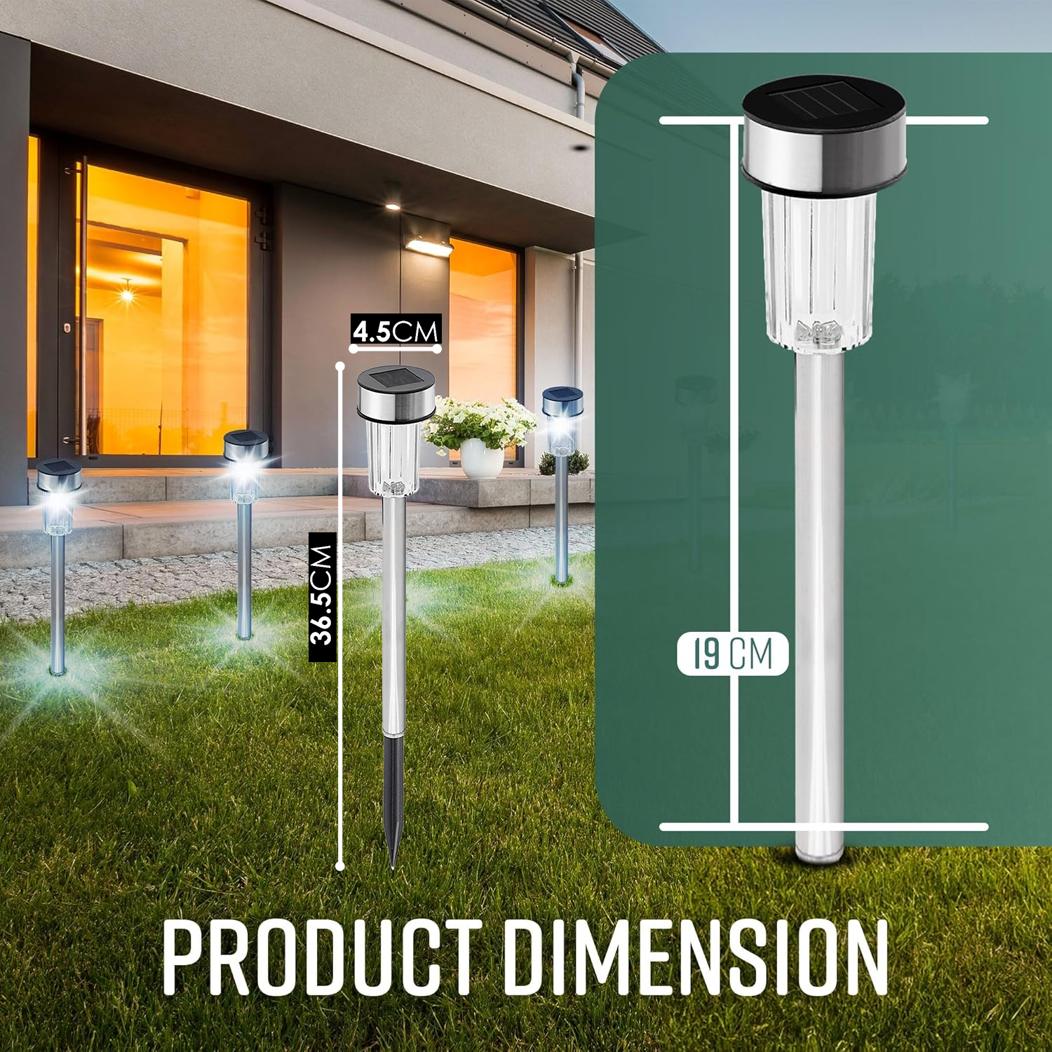 Waterproof solar stake lights for outdoor use