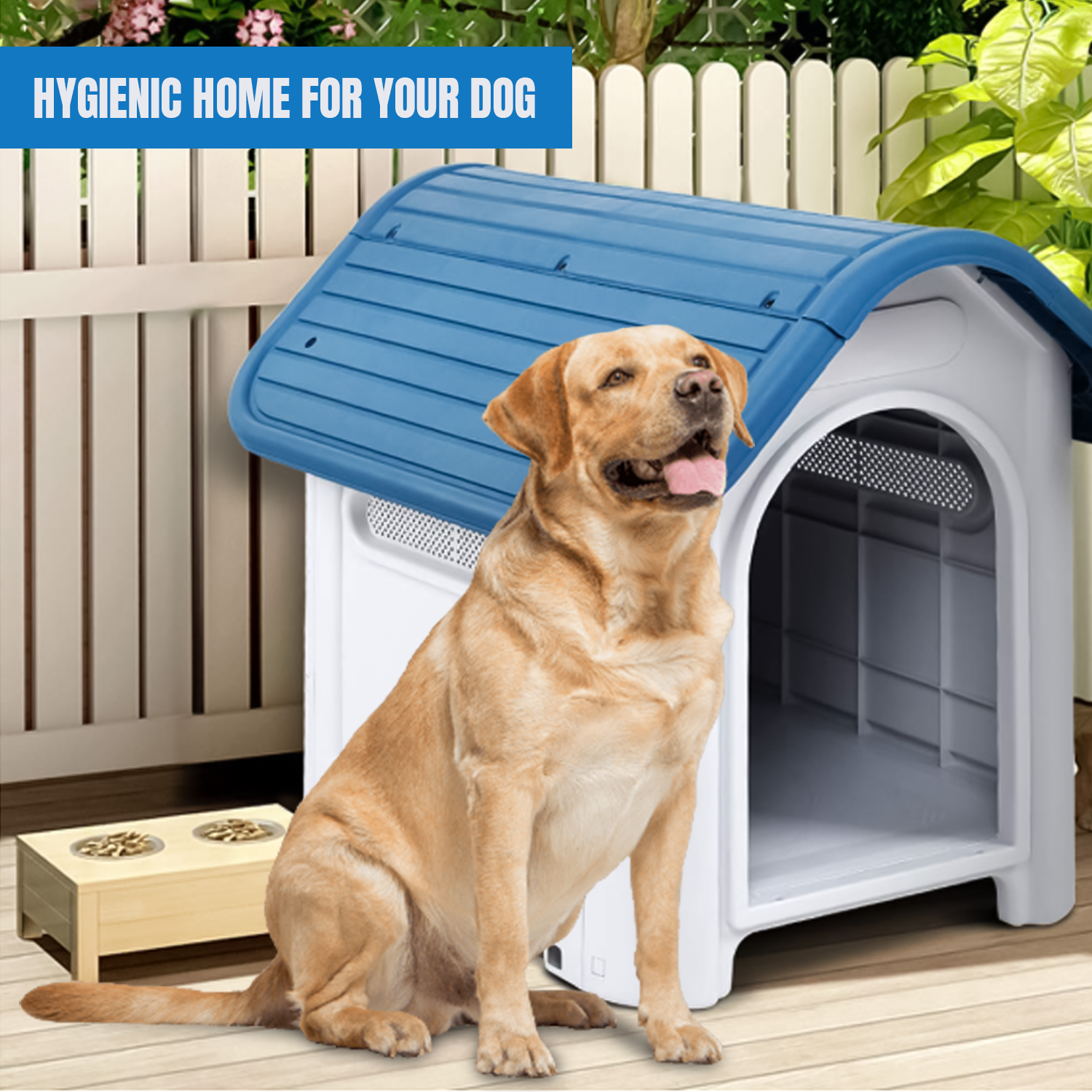 Weatherproof plastic kennel for pets