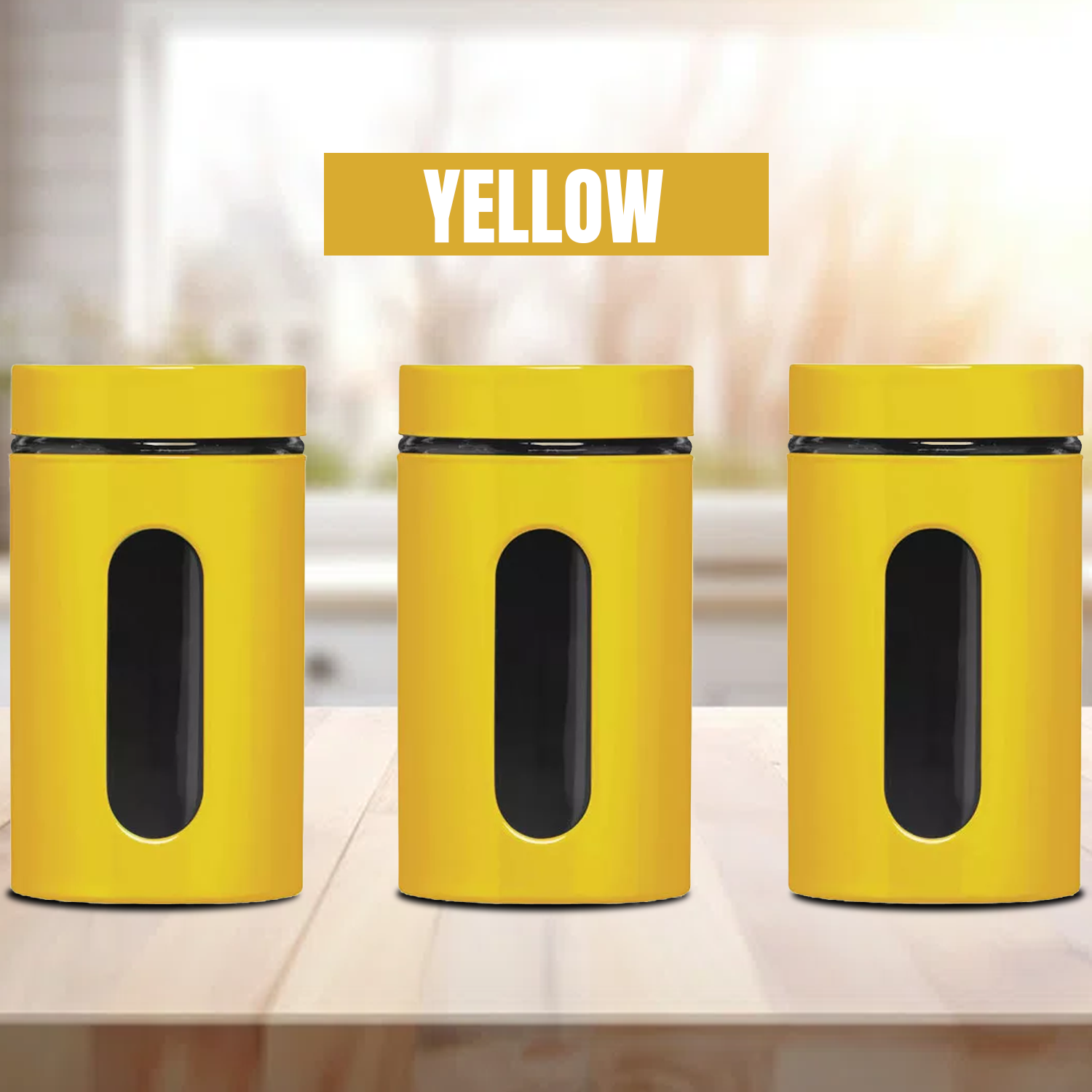 Yellow kitchen container set