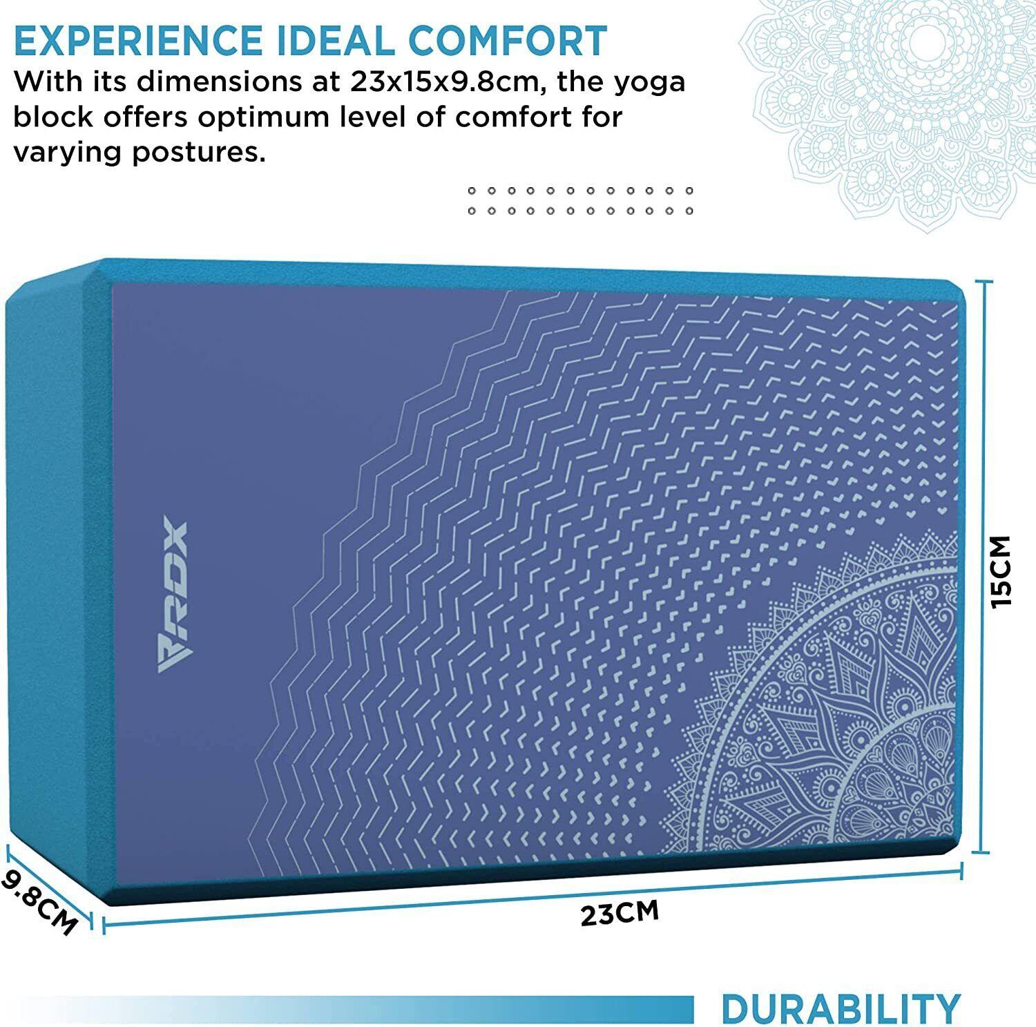 RDX Yoga Block Set - High Density Eva Foam Yoga Brick Easy Grip Surface