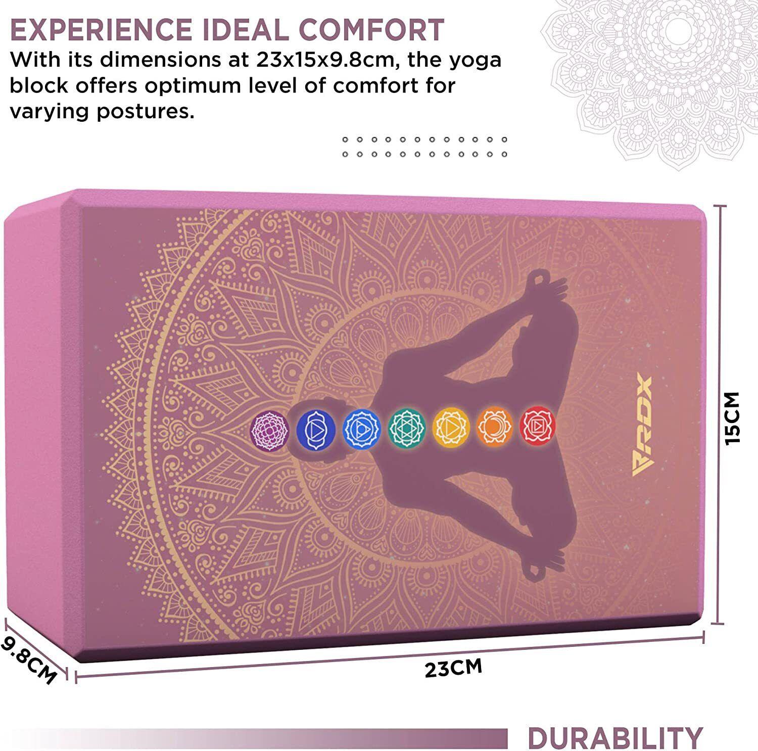 RDX Yoga Block Set - High Density Eva Foam Yoga Brick Easy Grip Surface